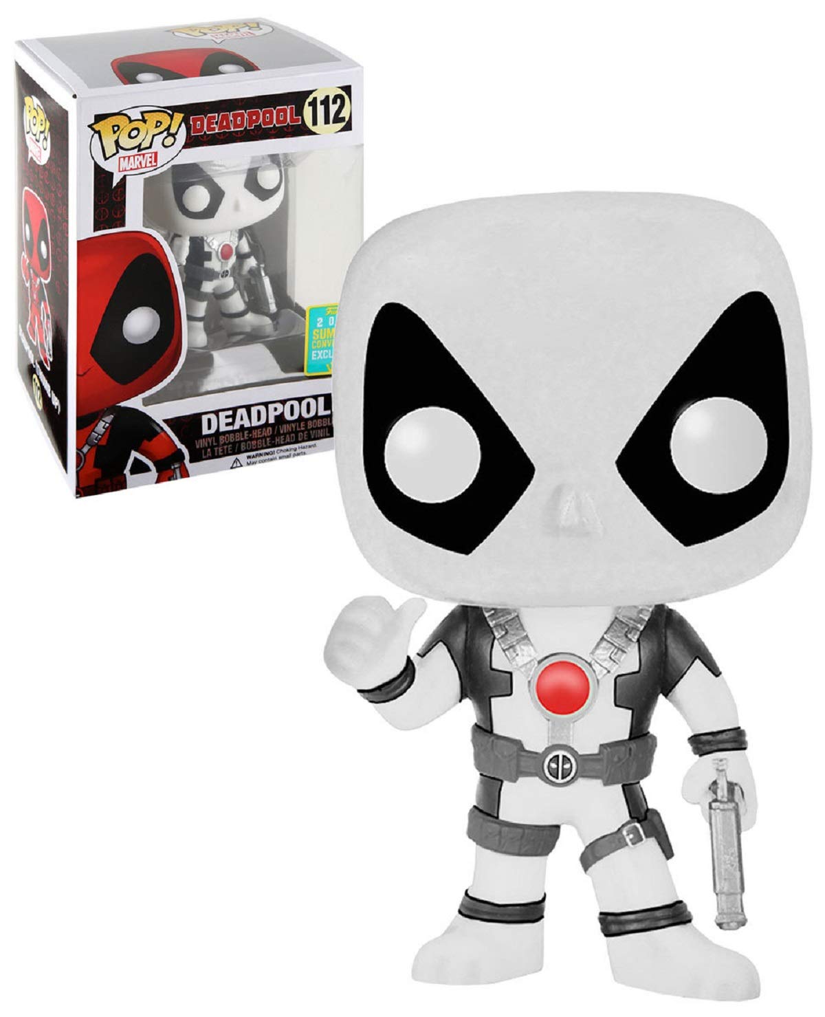 Funko POP! Black and White Deadpool #112 Summer Convention Exclusive Collectible Vinyl Figure - Perfect for Marvel Fans, Comic Book Collectors, and Home Office Display