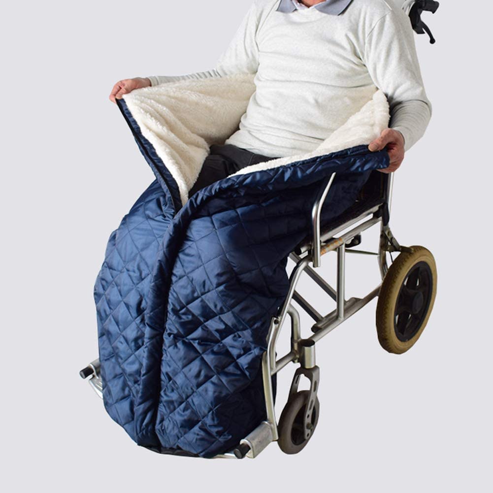 Windproof Wheelchair Blanket with Foot Pockets - Warm & Cozy Semi-Wrapped Design for Elderly & Disabled - Perfect for Outdoor Activities, Winter Comfort & Mobility Assistance