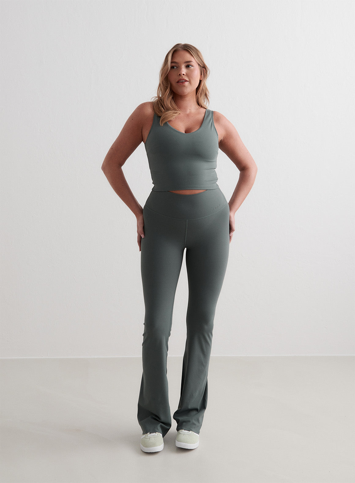 Sage Sense Flare Tights for Women - High Waisted Yoga Pants with Pockets - Stretchy Workout Leggings for Running, Gym & Lounge Wear