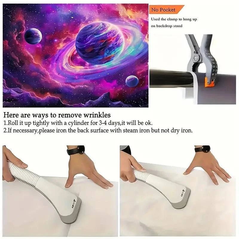 Galaxy Velvet Official Glow Tapestry UV Art Decor - Stunning Blacklight Wall Hanging for Bedroom, Party & Festival Decorations