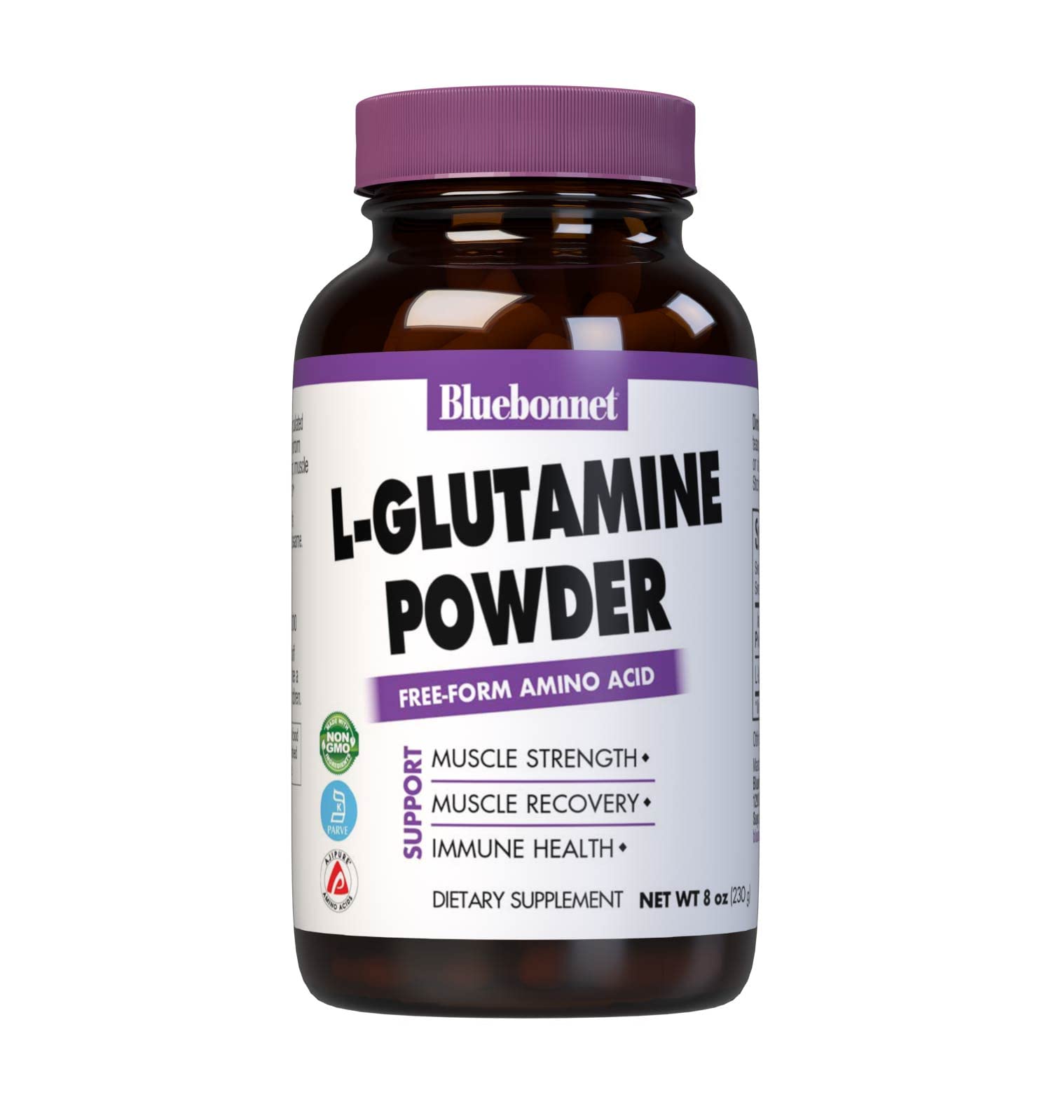 Bluebonnet Nutrition L-Glutamine Powder 8oz - Pure Amino Acid Supplement for Muscle Recovery, Gut Health & Immune Support - Ideal for Athletes, Fitness Enthusiasts & Digestive Wellness