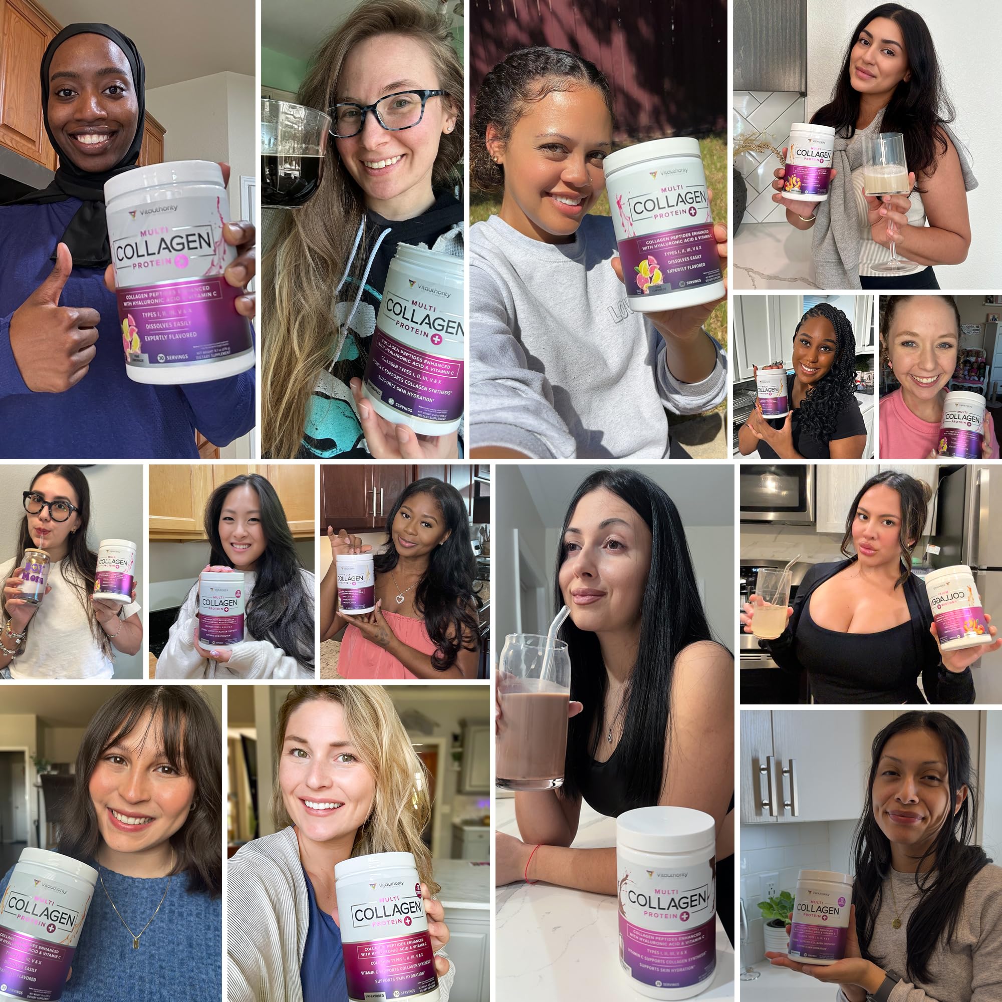 Premium Grass-Fed Hydrolyzed Multi Collagen Peptides Powder - Unflavored Collagen Supplement for Women & Men with Hyaluronic Acid & Vitamin C | Supports Hair, Skin & Nail Health | 30 Servings | Perfect for Smoothies, Coffee & Daily Wellness Routine