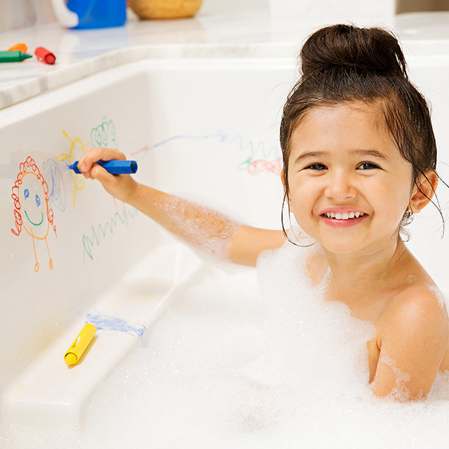 Munchkin Draw & Wash Bath Crayons - 5 Pack Non-Toxic Kids Bath Toys for Bathtub Fun & Creative Play | Perfect Toddler Bath Time Activity & Learning Tool