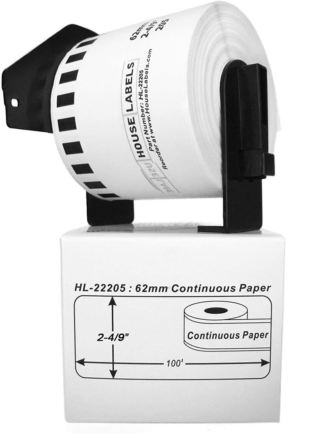 HOUSELABELS Compatible with Brother QL-570 QL-580N QL-650TD QL-700 QL-1050 Label Printers - DK-2205 Replacement Label Roll (2-4/9