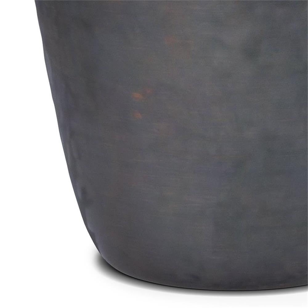 Small Boho Round End Table - Modern Accent Nightstand for Living Room, Bedroom & Office - Space-Saving Metal Side Table with Rustic Design - Perfect for Small Spaces, Sofa Sides & Narrow Areas - Dark Gray Home Decor