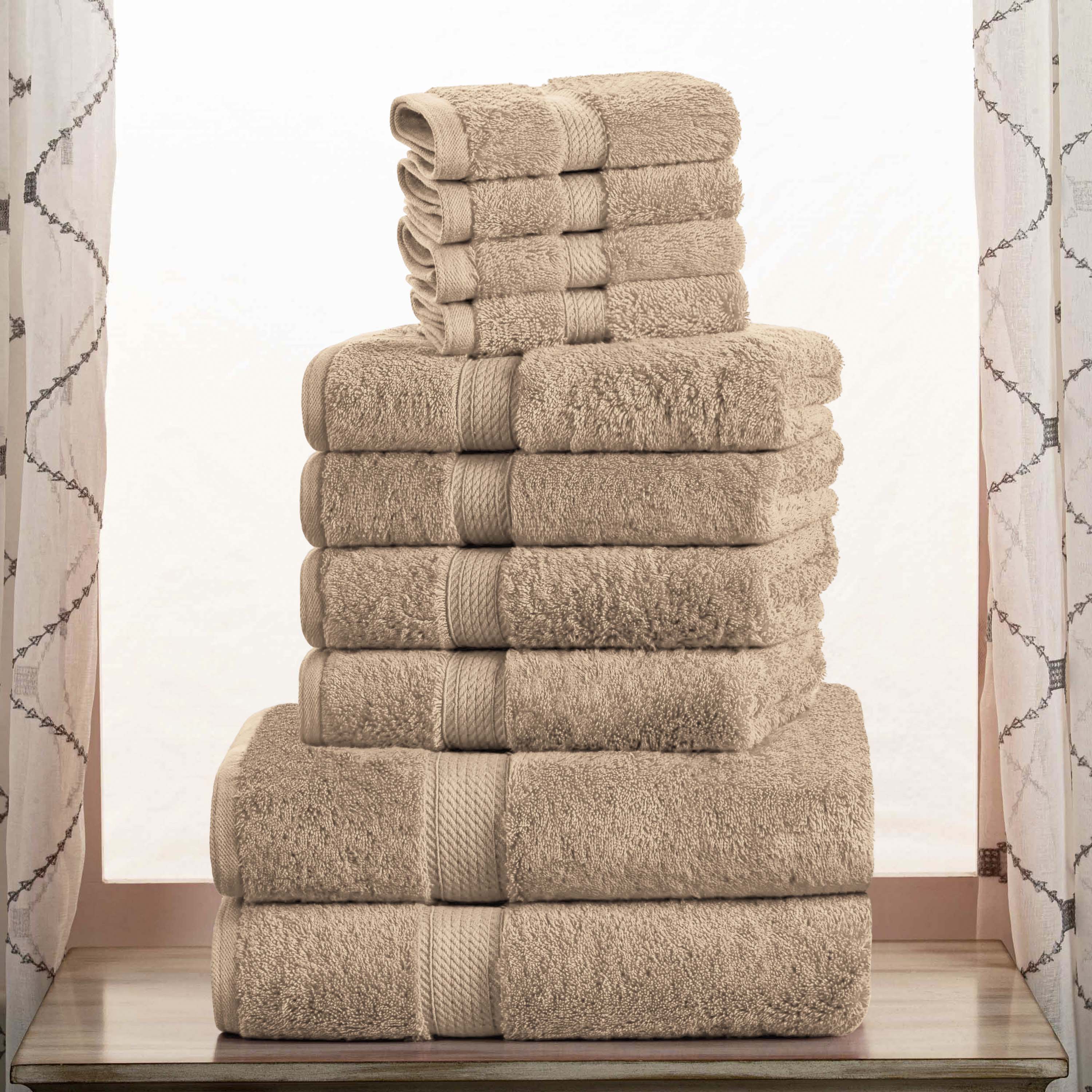 Premium Egyptian Cotton Plush Heavyweight Towel Set - 10 Piece Ultra Absorbent Luxury Bath Towels for Spa, Hotel & Home Use