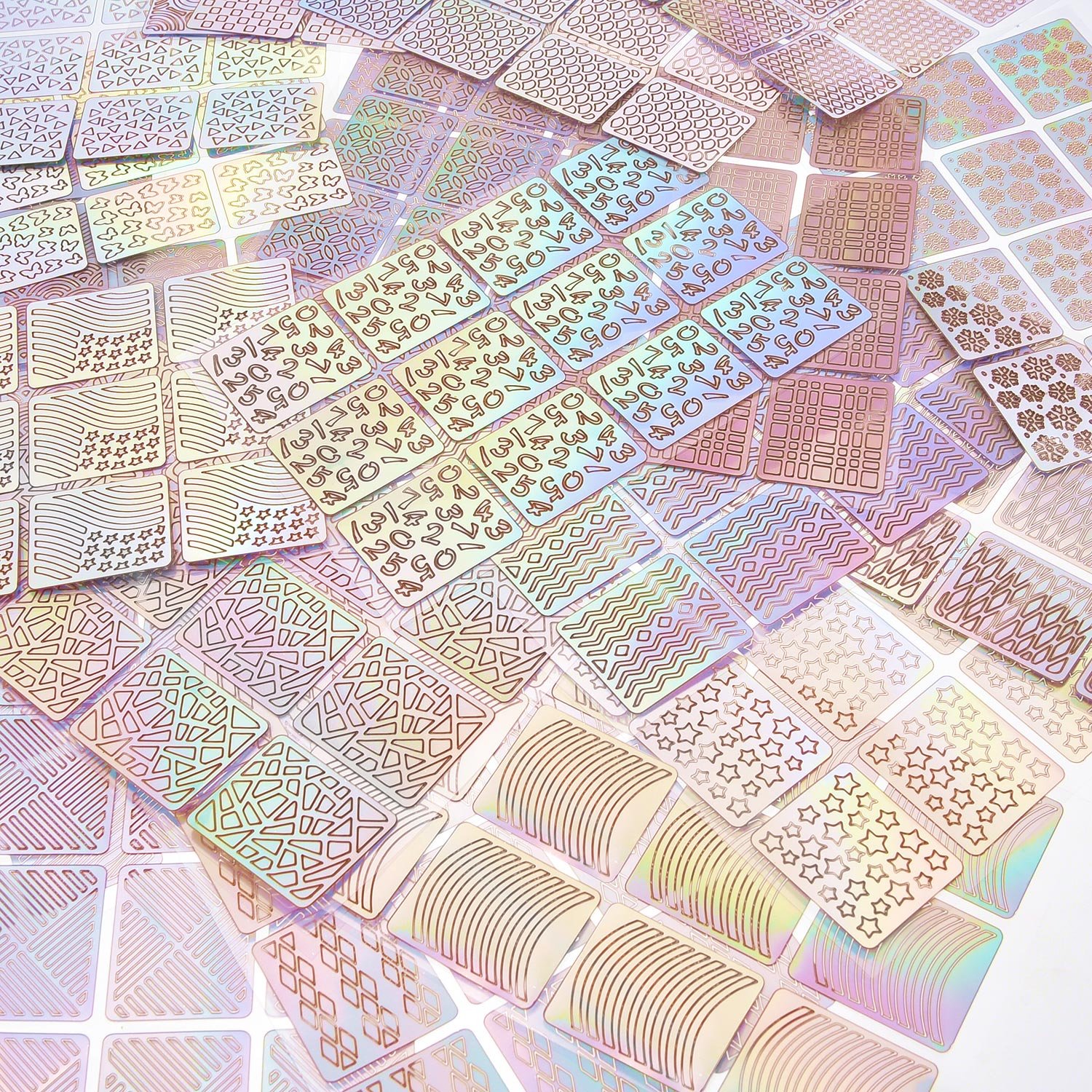 288 Pieces Nail Art Stencils - Premium Nail Decoration Stickers Set with 24 Sheets - DIY Nail Designs for Salon, Home Manicure & Party Nail Art
