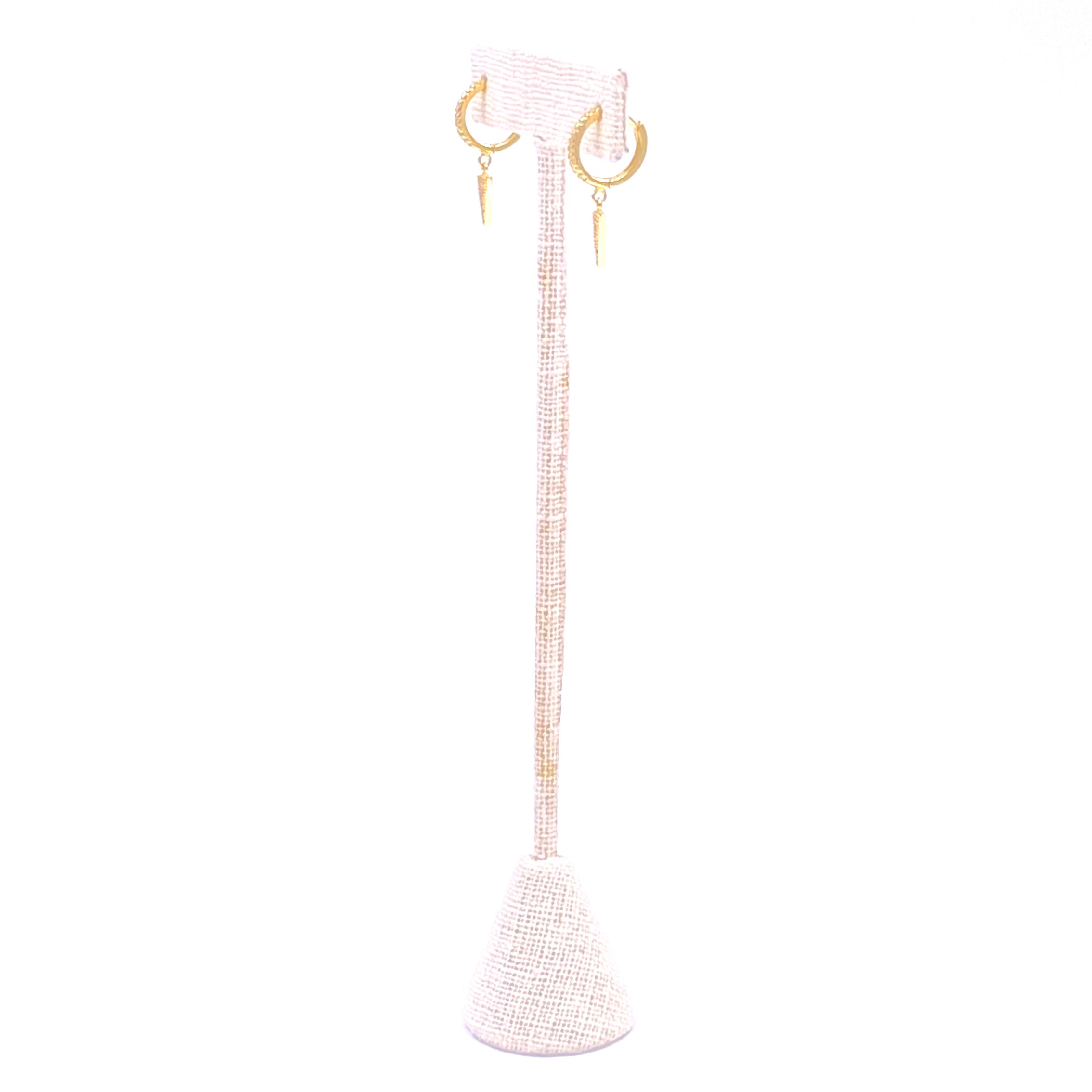 Ashley Gold Sterling Silver Gold Plated Mini CZ Spike Hoop Earrings for Women - Trendy Dainty Jewelry for Everyday Wear & Special Occasions