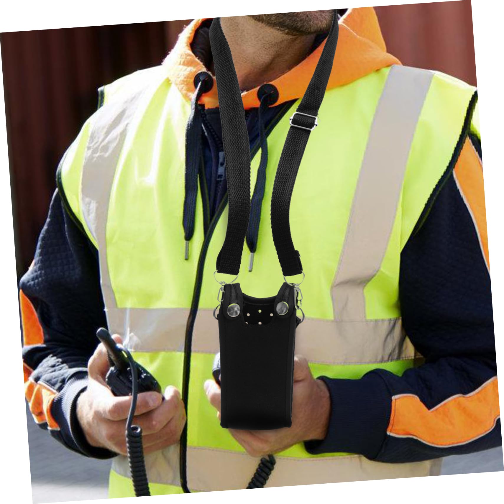 OSALADI Heavy Duty Leather Walkie Talkie Case - Durable Radio Pouch Protector with Belt Clip for Motorola, Baofeng, Kenwood Two-Way Radios - Perfect for Construction, Security, Hiking & Outdoor Adventures