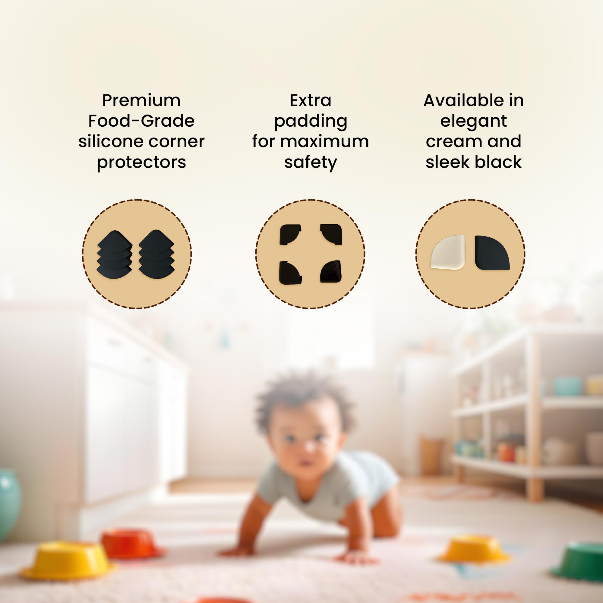 8 Pack Food Grade Silicone Corner Protectors – Extra Thick Baby Proofing Corner Guards for Furniture – Child Safety Corner Bumpers for Home and Office Use