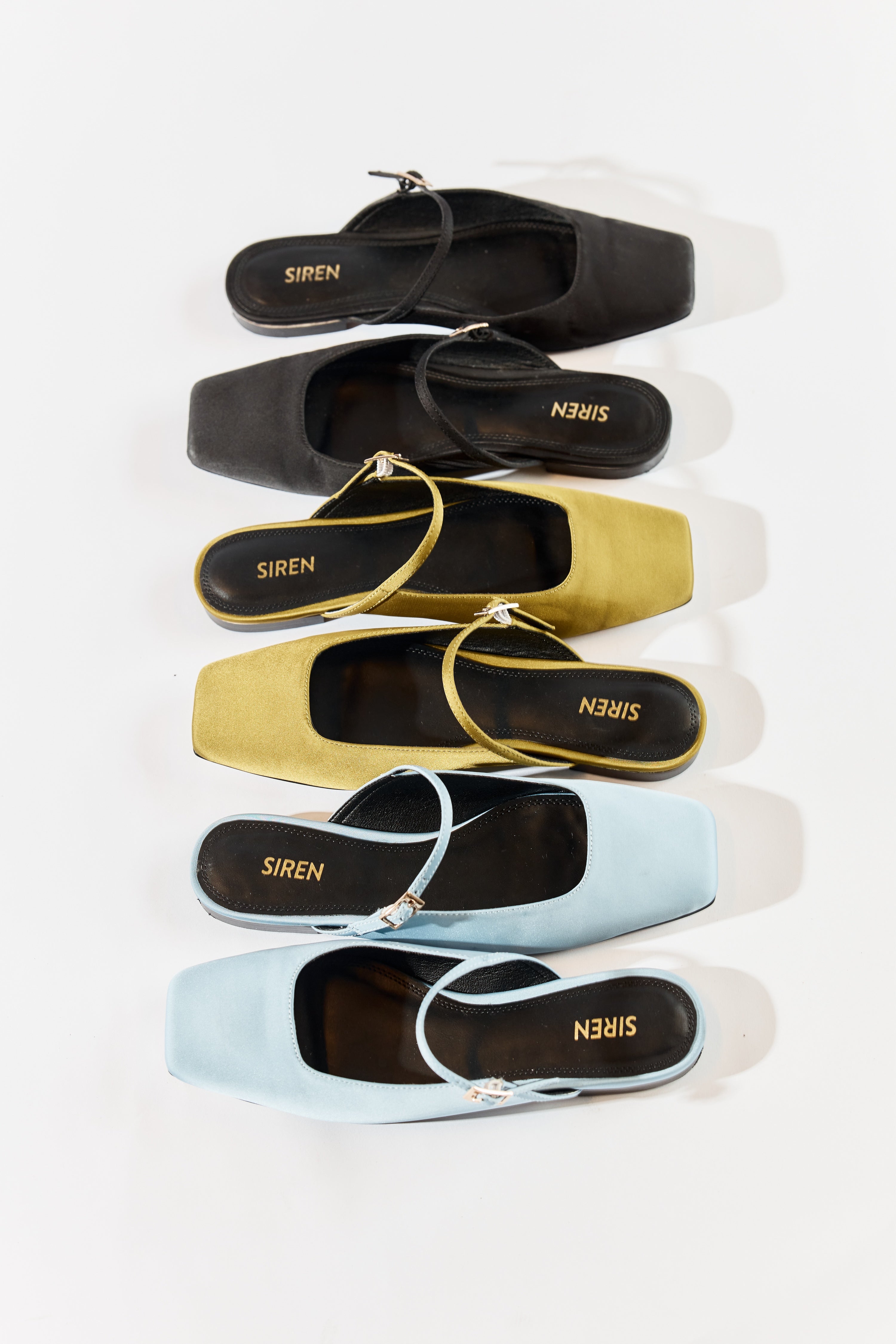Xanthe Mary Jane Mules - Black Satin Women's Slip-On Shoes | Comfortable & Stylish for Work, Weddings & Casual Outfits