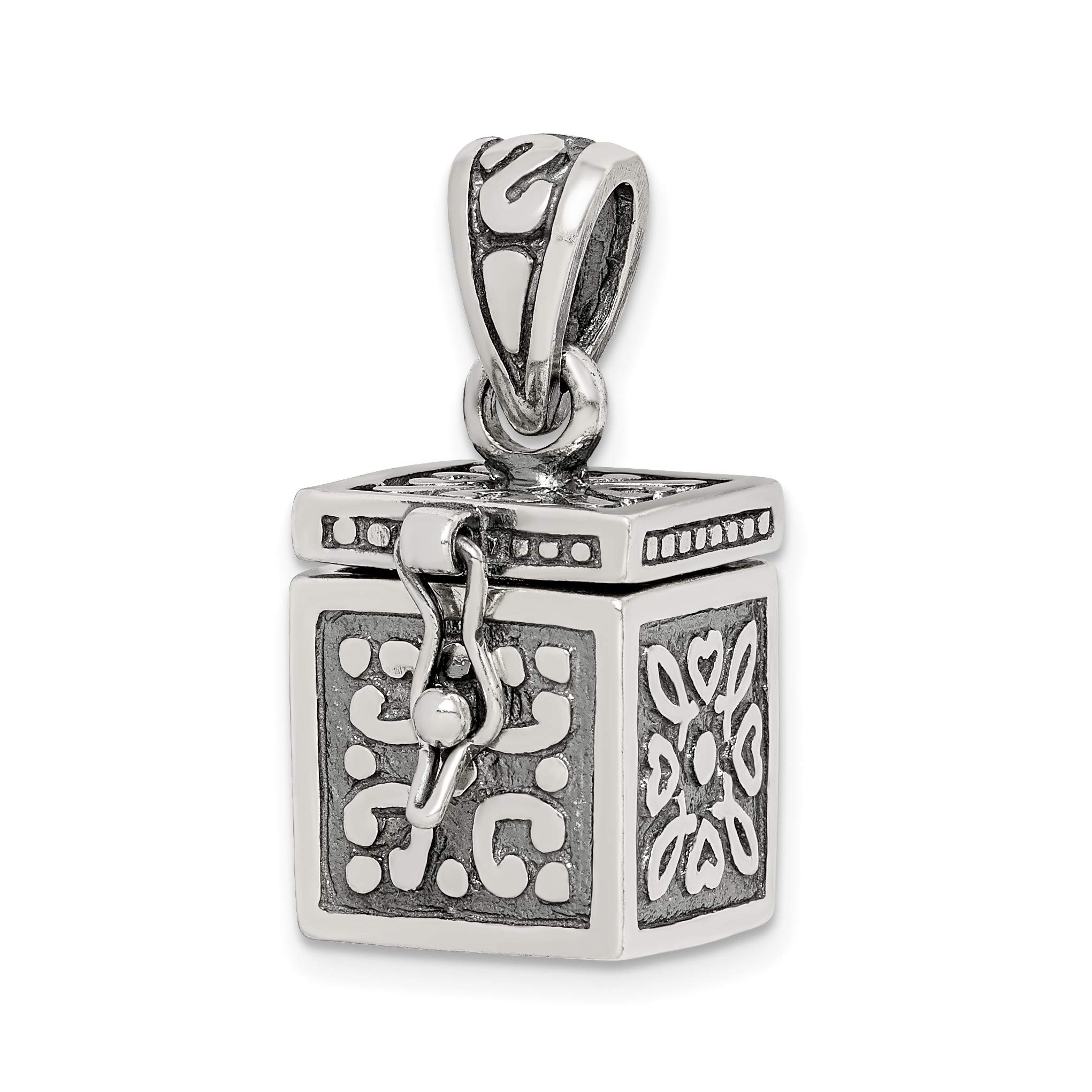 925 Sterling Silver Square Prayer Box Pendant Necklace - Religious Keepsake Jewelry for Prayer Notes & Blessings - Perfect for Gifts, Weddings & Spiritual Protection