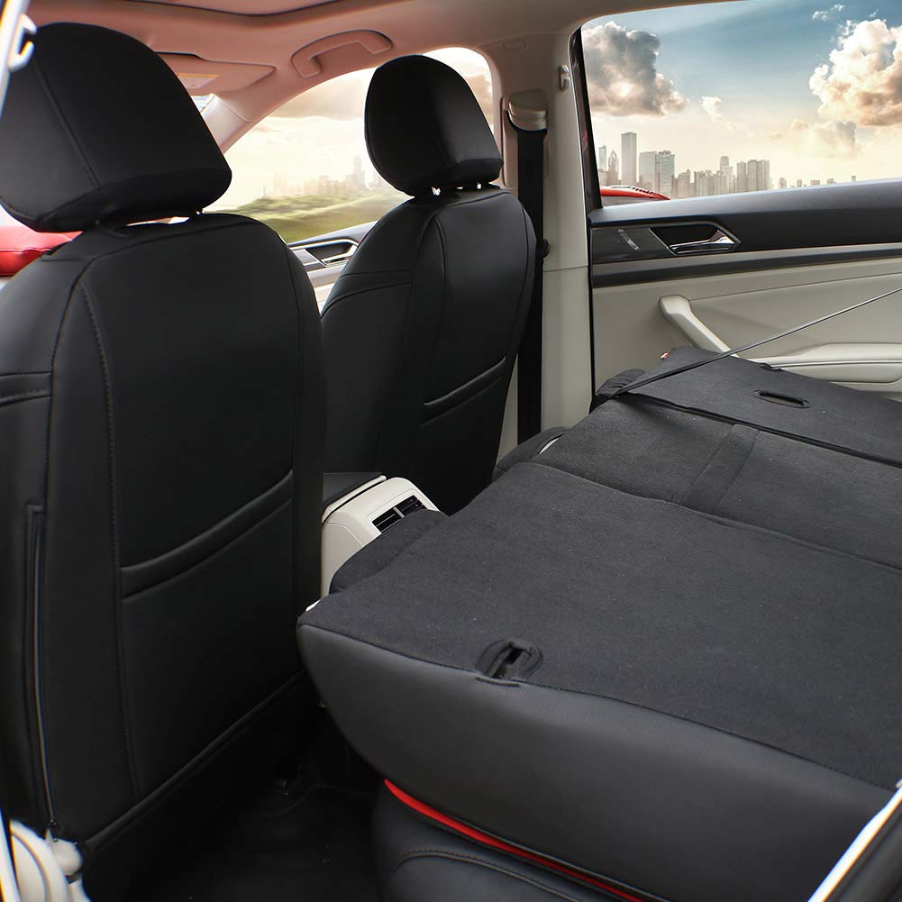 Premium Custom Fit KIA Sportage Car Seat Covers (2017-2022) - Black Leatherette with Red Piping - Perfect for Road Trips & Daily Commutes