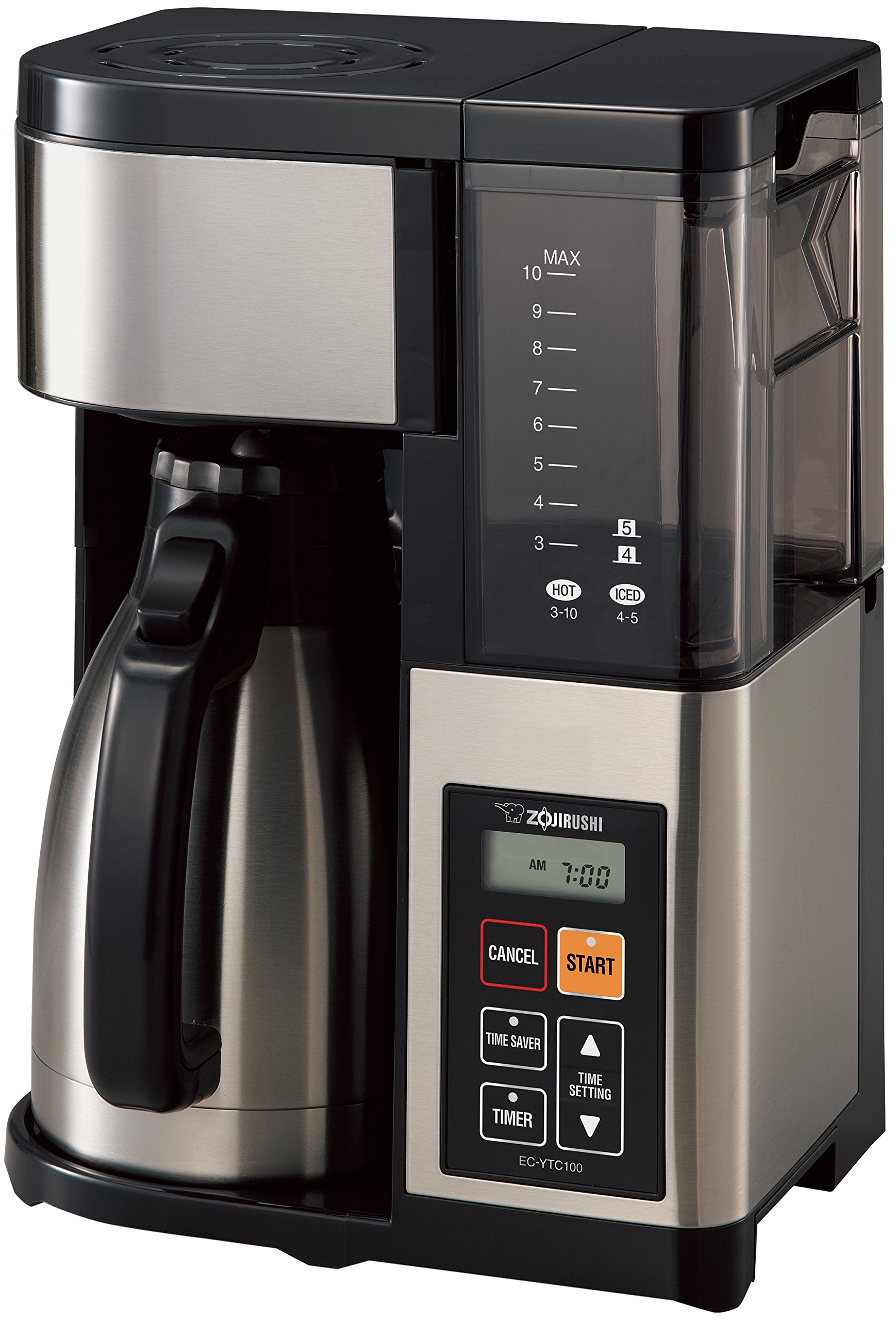 Zojirushi EC-YTC100XB 10-Cup Stainless Steel & Black Coffee Maker - Perfect for Home, Office & Kitchen Use