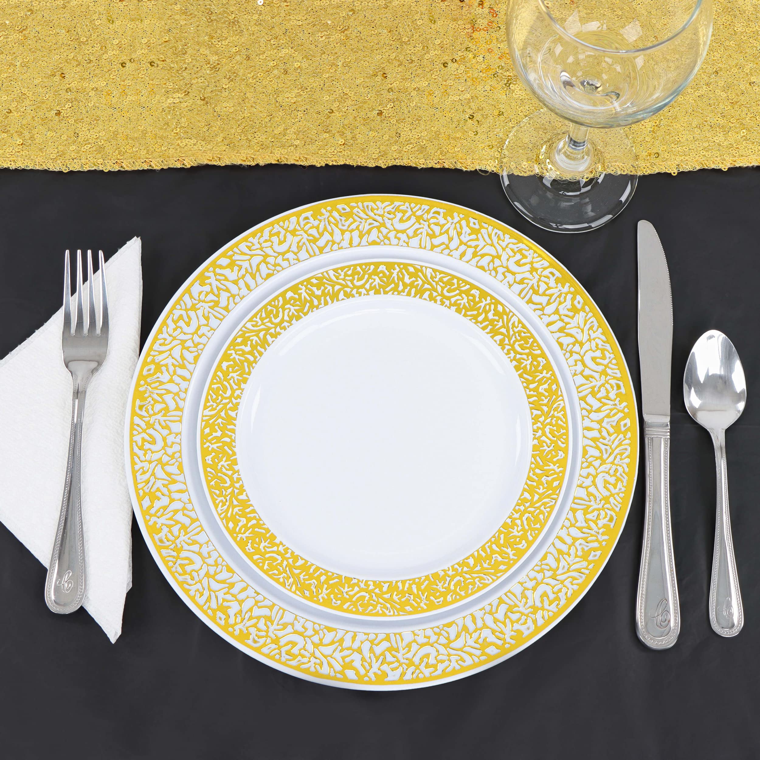 102-Piece Disposable Plastic Plates Set - 7.5