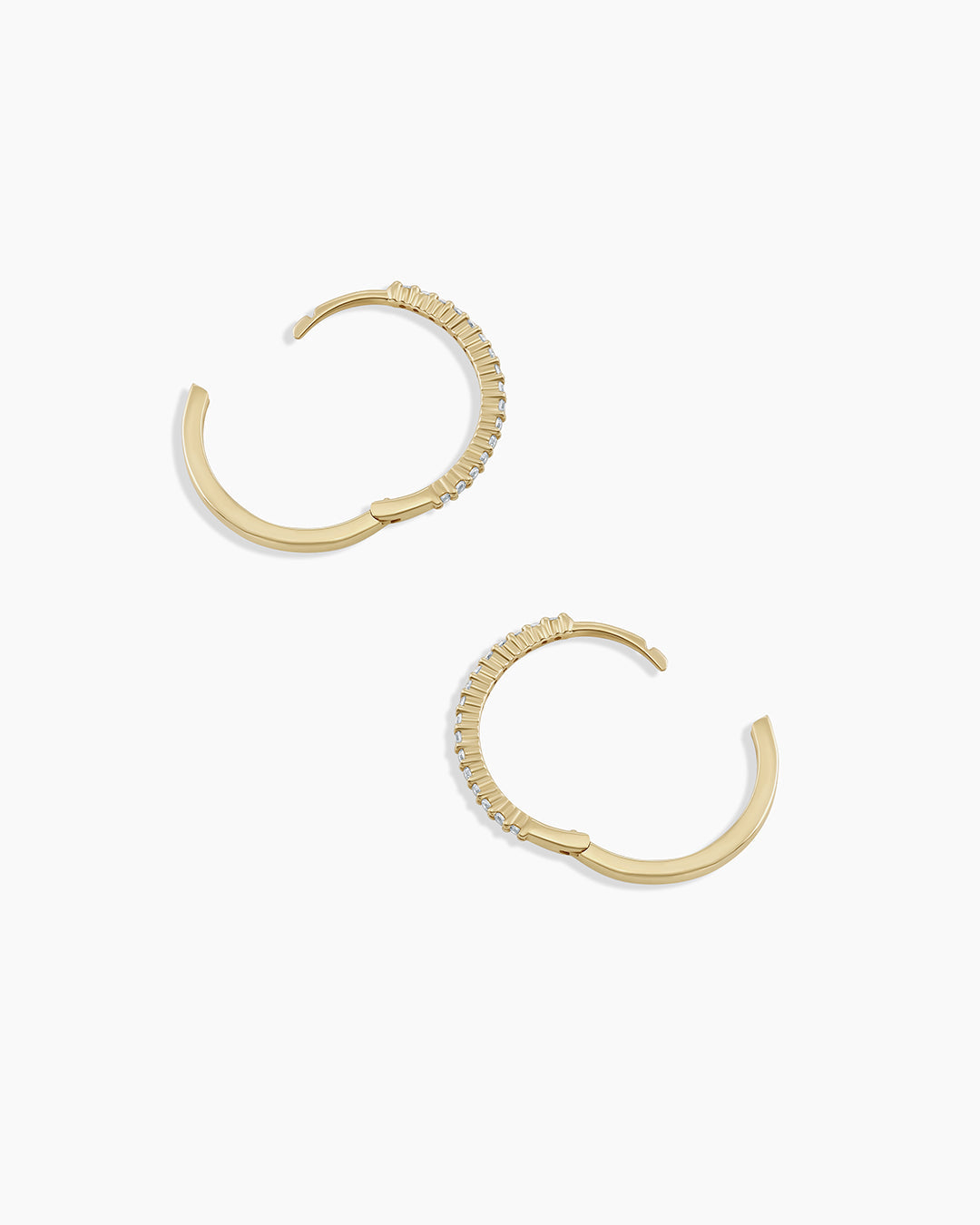 Diamond Pavé Huggie Hoop Earrings - 14K Gold Plated Cubic Zirconia Huggies for Women - Perfect for Everyday Wear, Parties & Special Occasions