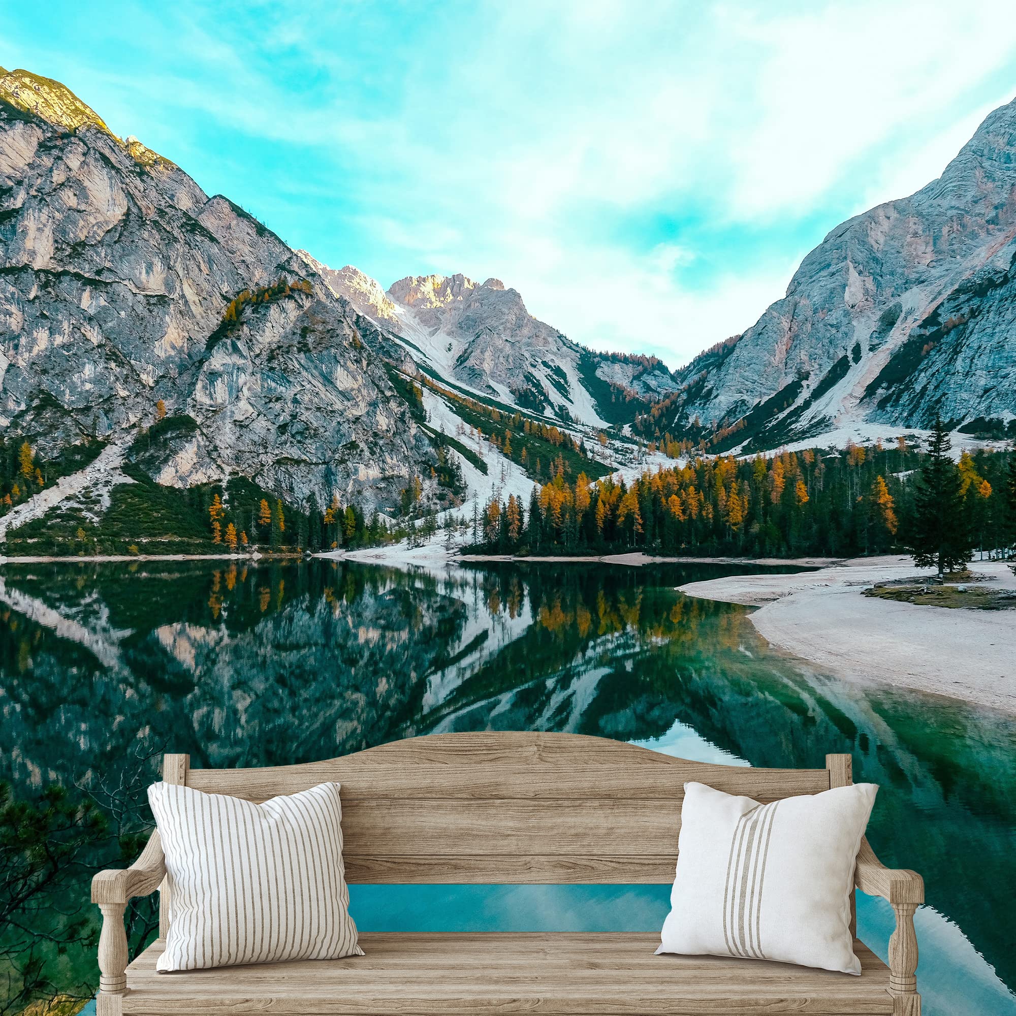 IDEA4WALL Removable Peel and Stick Wallpaper - Norway Nature Landscape Wall Mural (100x144 inches) for Bedroom, Living Room, Nursery & Office Decor