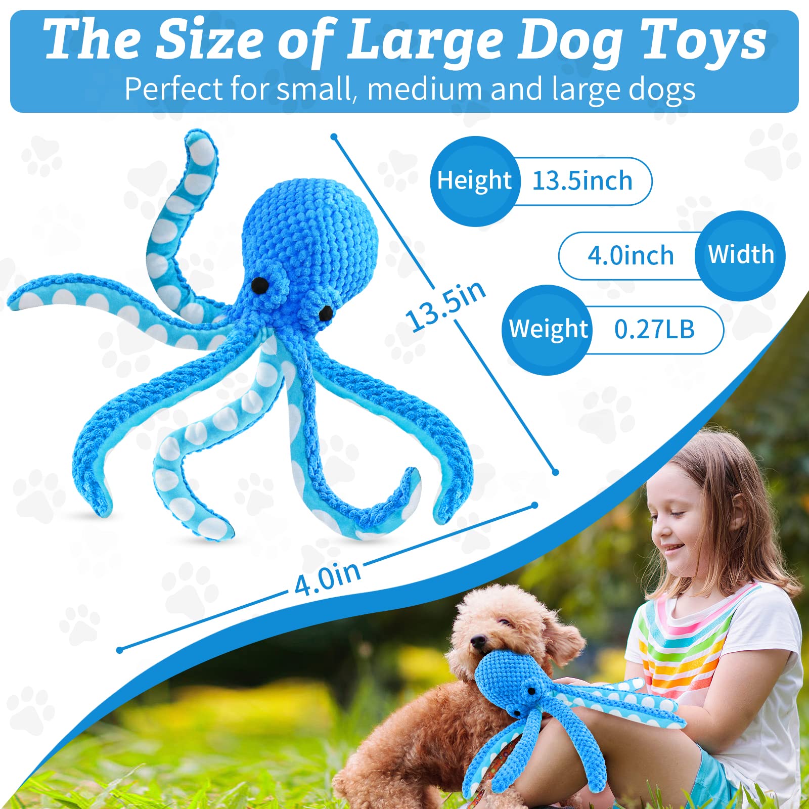 Durable Squeaky Dog Toys for Large Breeds - Interactive Soft Fabric Chew Toys for Puppies & Adult Dogs - Perfect for Indoor Play, Training & Keeping Pets Entertained