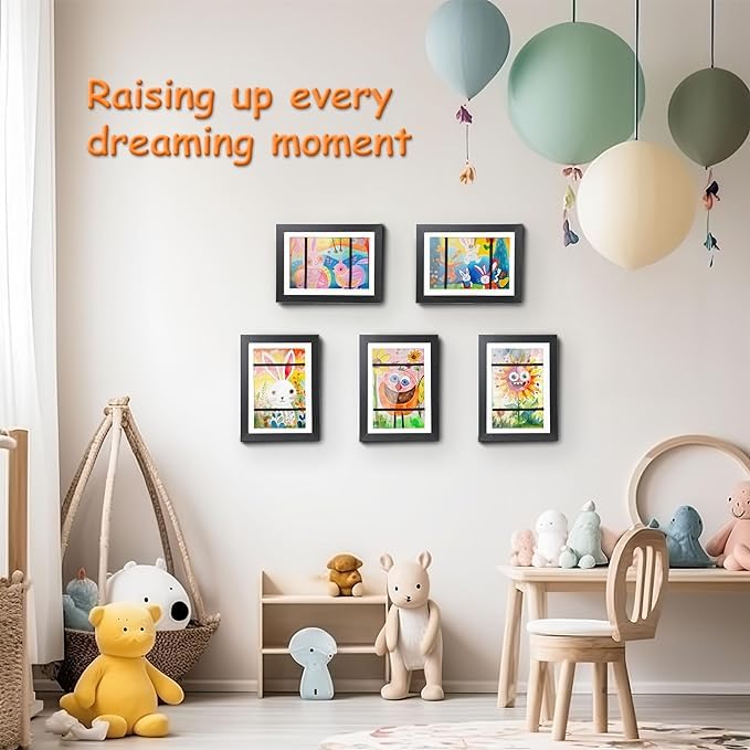 2-Pack Kids Art Frames 8.5x11 - Front Opening Changeable Display for Home & Classroom Decor