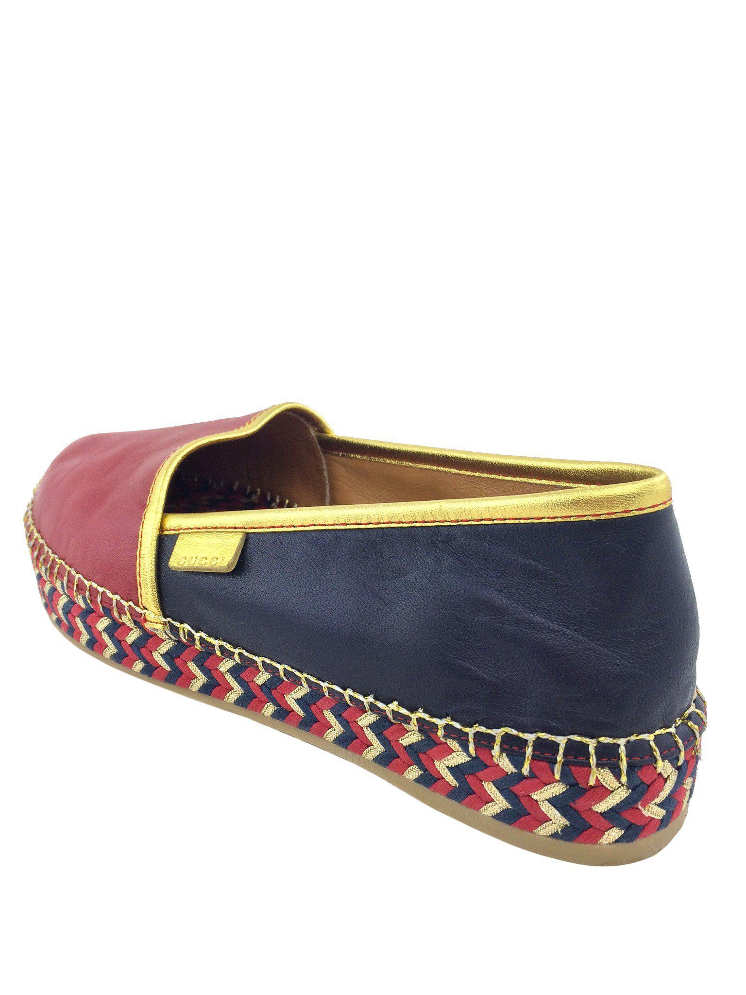 Gucci Pilar Leather Espadrille Flats for Women - Size 6.5 US - New Authentic Designer Shoes - Perfect for Casual Outings & Summer Weddings