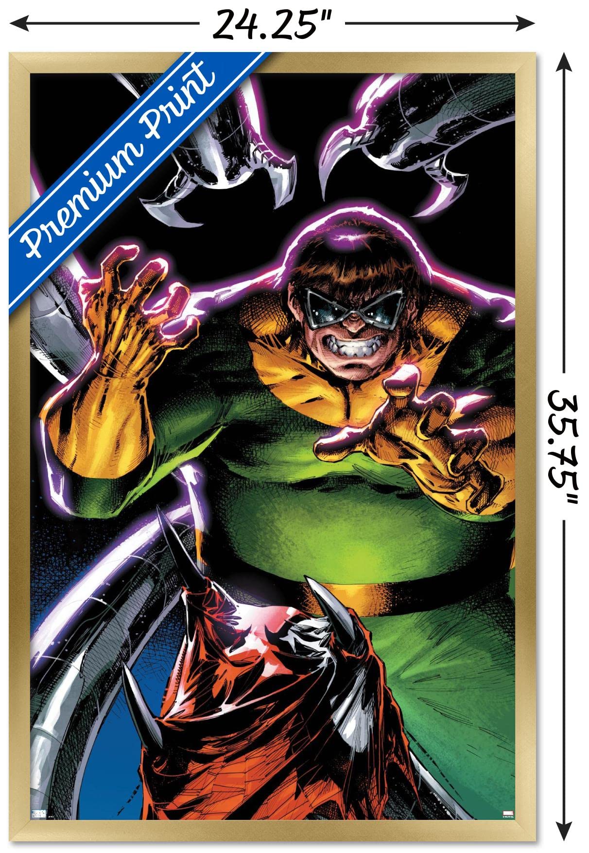 Marvel Comics Doctor Octopus The Amazing Spider-Man #3 Gold Framed Wall Poster 34