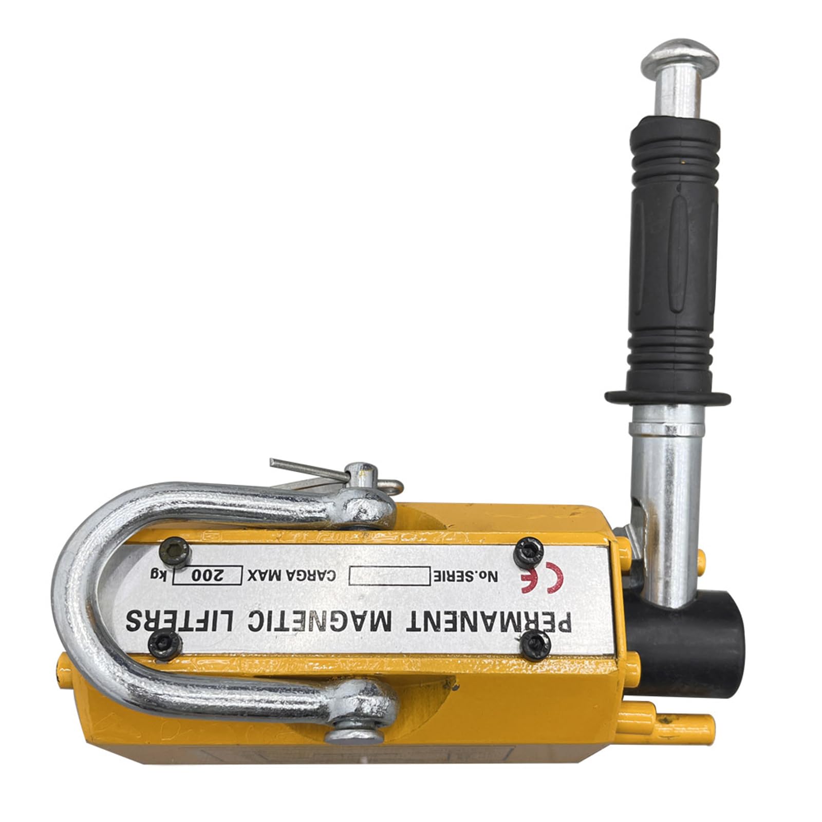 TECHTONGDA 440 lbs/200 kg Lifting Magnet with Release - Heavy Duty Permanent Neodymium Lift Magnet for Steel Plates, Blocks, Rods & Cylinders - Ideal for Construction, Metalworking & Industrial Material Handling