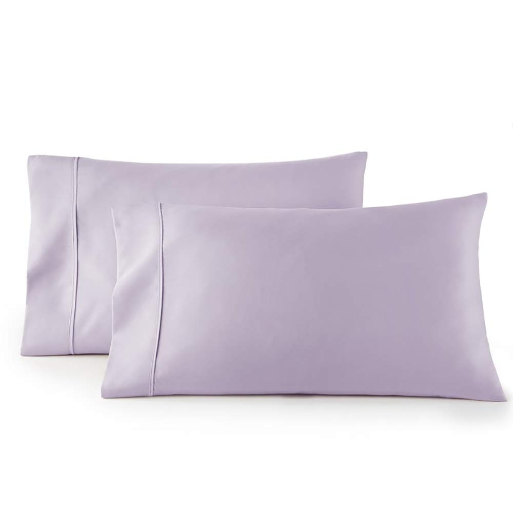Royal Tradition 100% Cotton 300 Thread Count Standard/Queen Pillowcases Set of 2 - Soft Lilac Pillow Covers for Bedroom Luxury & Comfort | Perfect for Master Bedroom, Guest Room & Hotel Style Decor