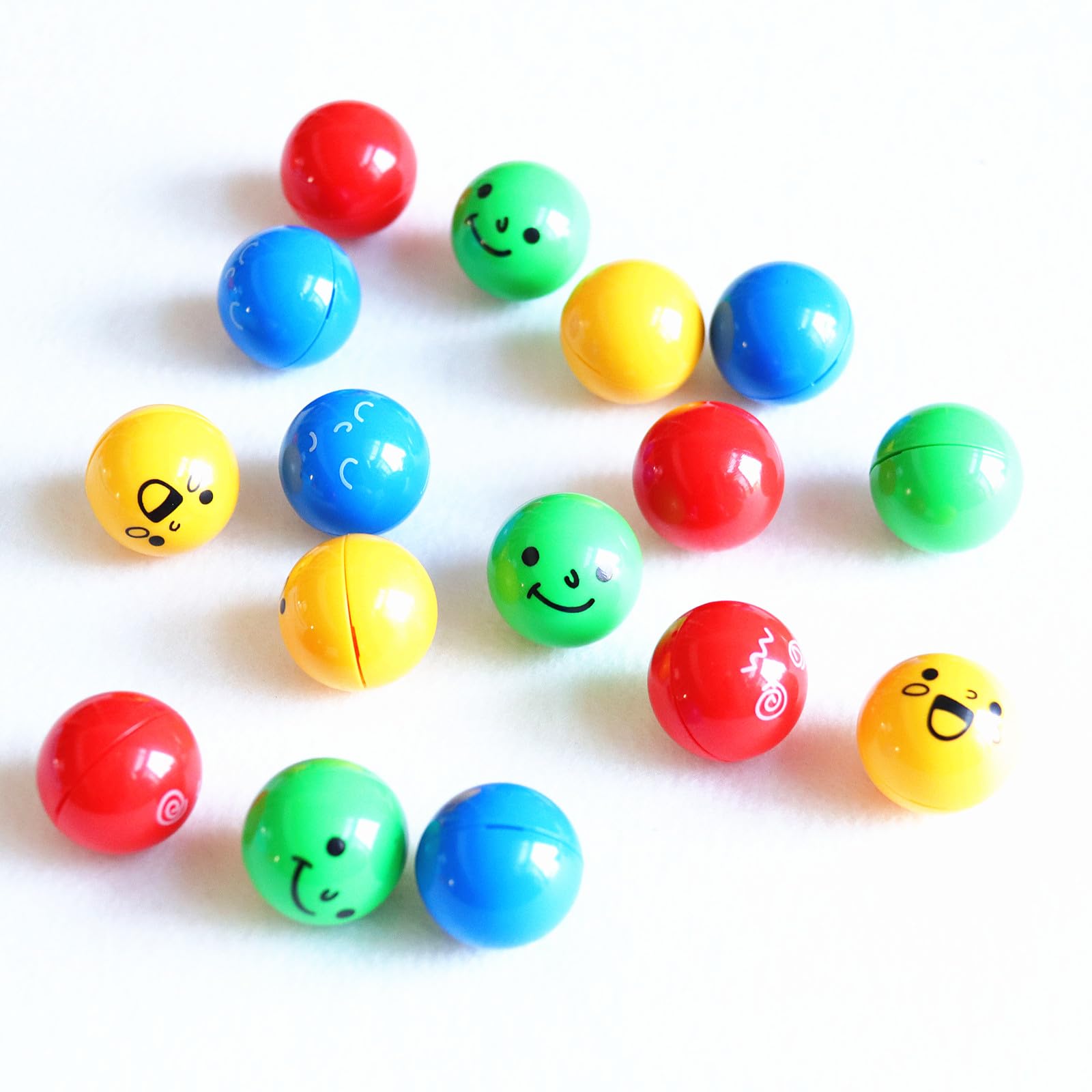 Replacement Plastic Marbles 2.4cm for Marble Run Track & Building Blocks - 24pcs DIY Extra Marbles with Cute Faces - Perfect for STEM Toys, Educational Games & Kids' Creative Play