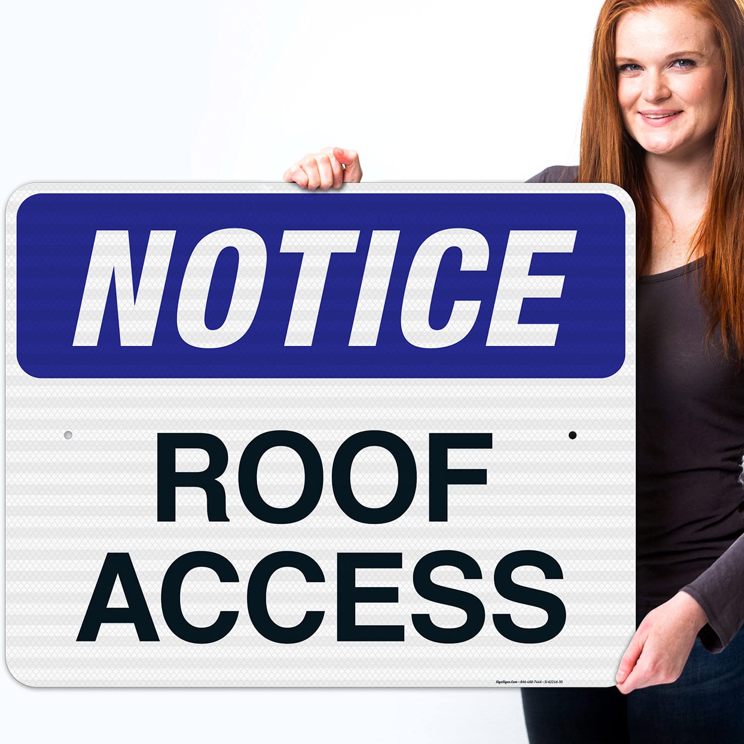 24x30 Inches 3M EGP Reflective Aluminum Roof Access Sign - .080 Thick, Fade Resistant, Made in USA - Perfect for Construction Sites, Warehouses & Industrial Safety Marking
