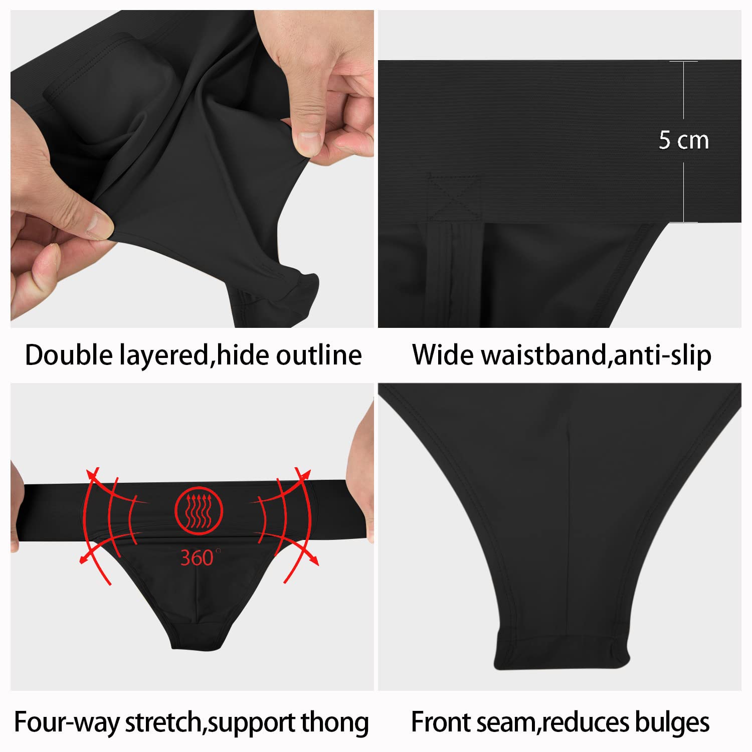 Men's Thong Dance Belt with Wide Elastic Waistband - Comfortable G-String Underwear for Ballet, Yoga & Performance - Perfect for Dancers, Athletes & Active Lifestyles