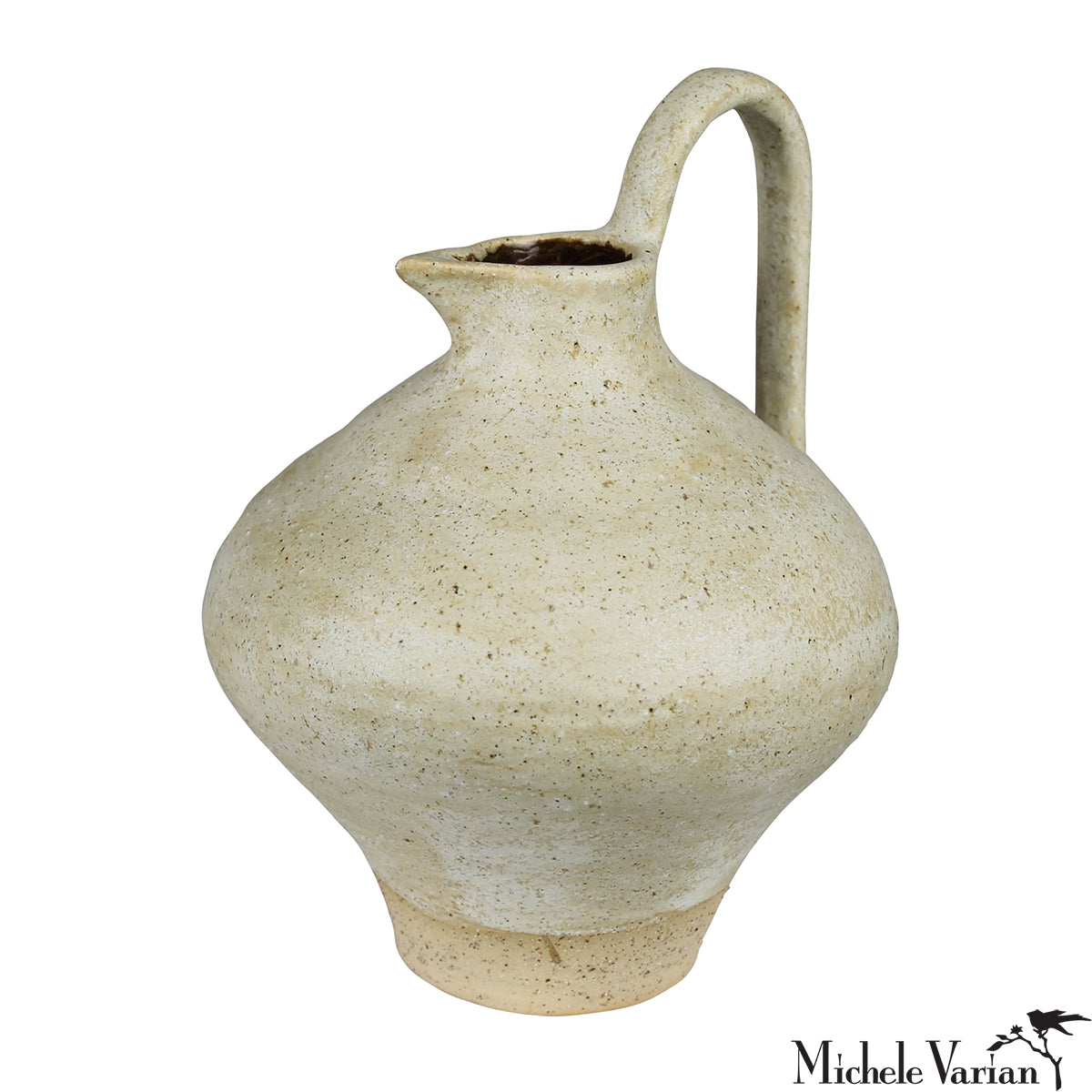 Umbria White Handled Pitcher - Elegant Ceramic Water Pitcher for Home, Kitchen & Dining Table Decor | Perfect for Serving Iced Tea, Lemonade & Beverages