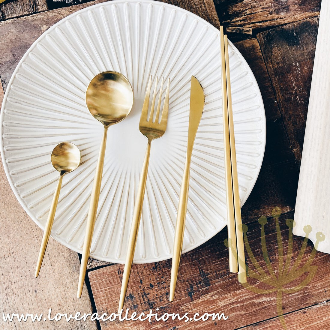 Premium 18/10 Stainless Steel Gold Matte Cutlery Set - 24-Piece Luxury Flatware Collection for Fine Dining & Entertaining - SS304 Rust-Proof & Dishwasher Safe - Perfect for Weddings, Gifts & Upscale Restaurants