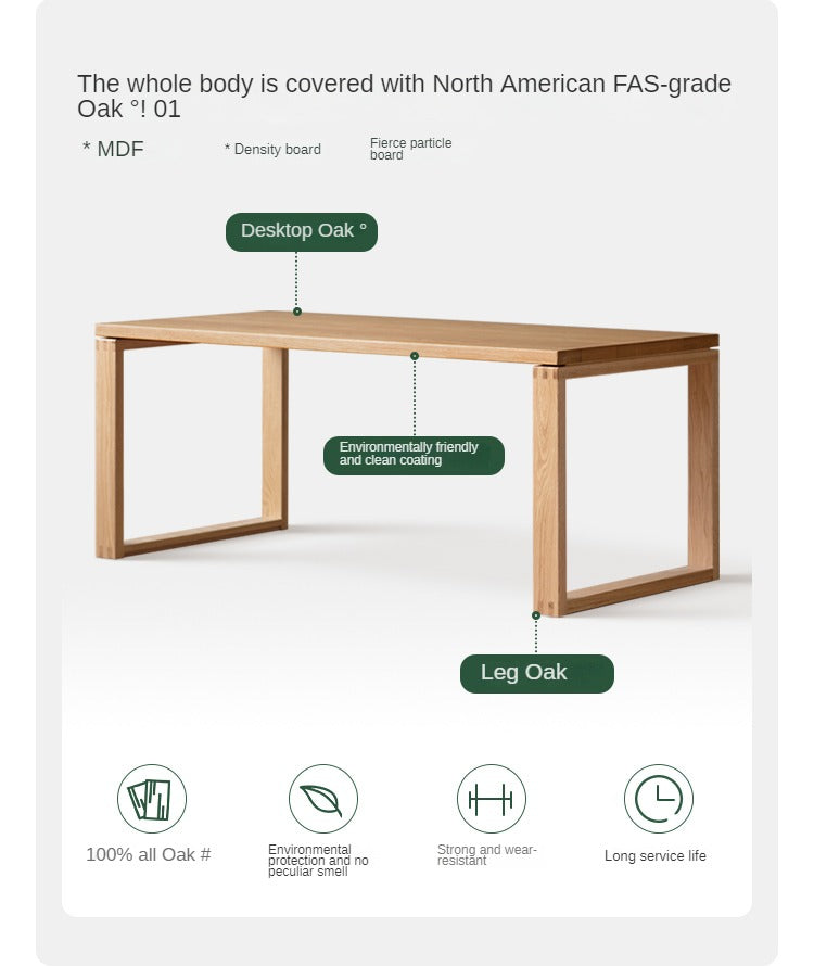 Solid Wood Dining Table - Beech & Oak Large Farmhouse Table for 8 - Perfect for Family Gatherings & Dinner Parties