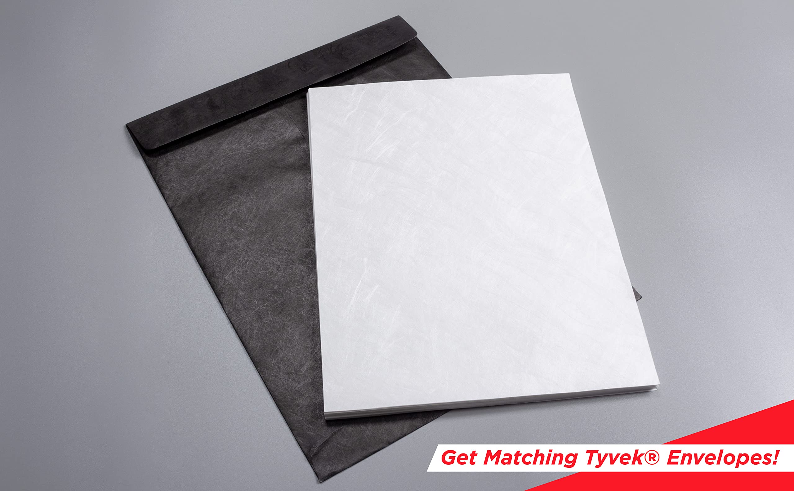 JAM PAPER Tyvek 14lb Tear-Proof Waterproof White Paper (55 gsm) - 50 Sheets, 8.5