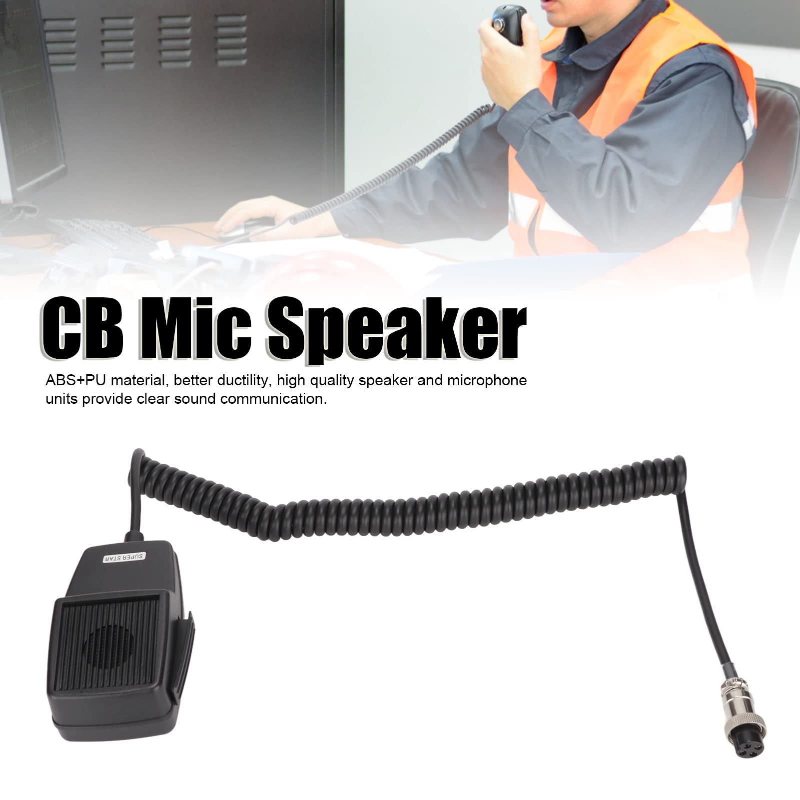 4 Pin CB Radio Handheld Microphone Speaker - Replacement Walkie Talkie Mic for Cobra & Galaxy Car CB Two Way Ham Radios - Perfect for Truckers & Off-Road Communication