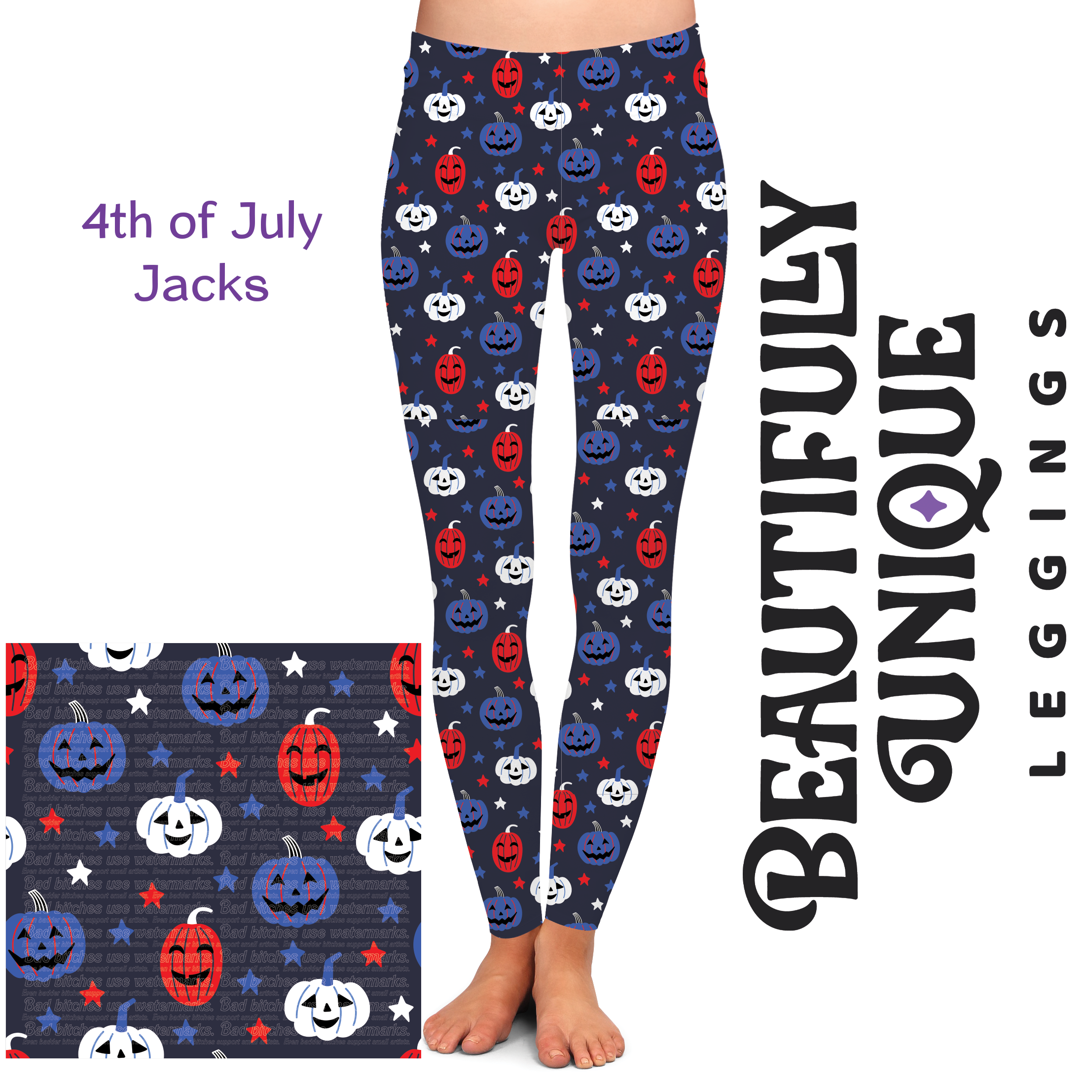 Exclusive 4th of July Jacks - Premium Handcrafted Vibrant Leggings for Women | Patriotic Workout & Yoga Pants | Perfect for Independence Day Celebrations & Festive Outfits