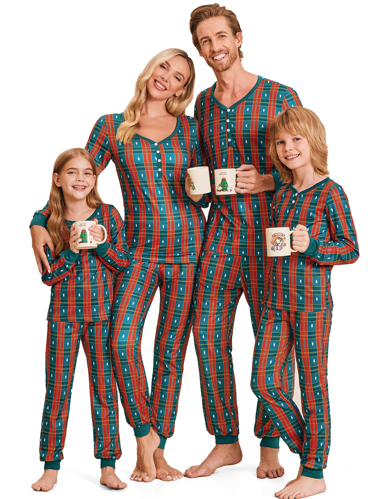 Ekouaer Family Matching Christmas Pajama Sets - Women's Men's Kids Holiday Sleepwear, Long Sleeve PJs for Cozy Winter Nights | Perfect for Family Photos, Christmas Morning & Festive Gatherings
