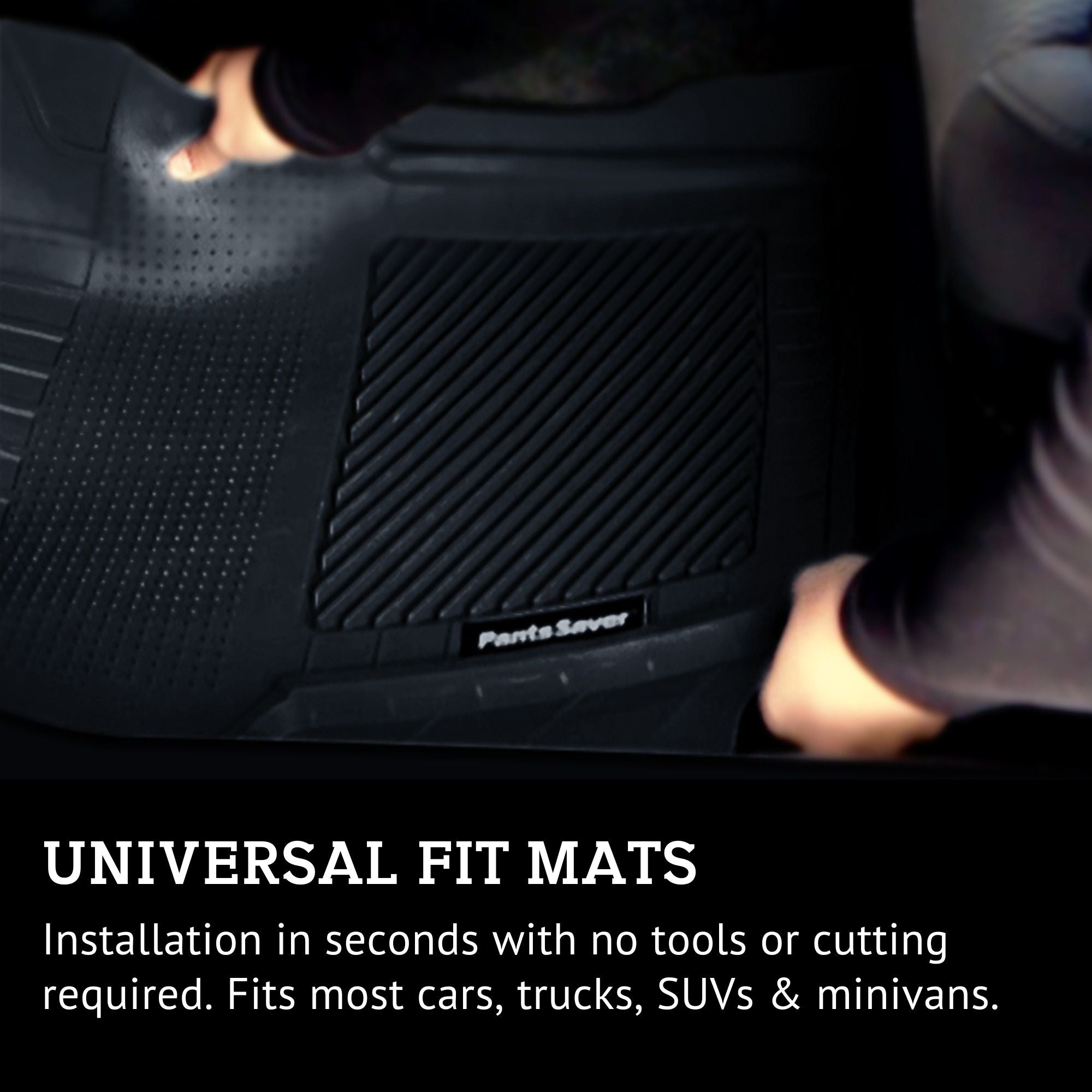 All-Weather Heavy Duty Rubber Floor Mats for Cars, Trucks, SUVs & Minivans - 4-Piece Universal Fit Set with Lifetime Warranty | Ultimate Protection Against Mud, Snow & Spills for Year-Round Driving Comfort