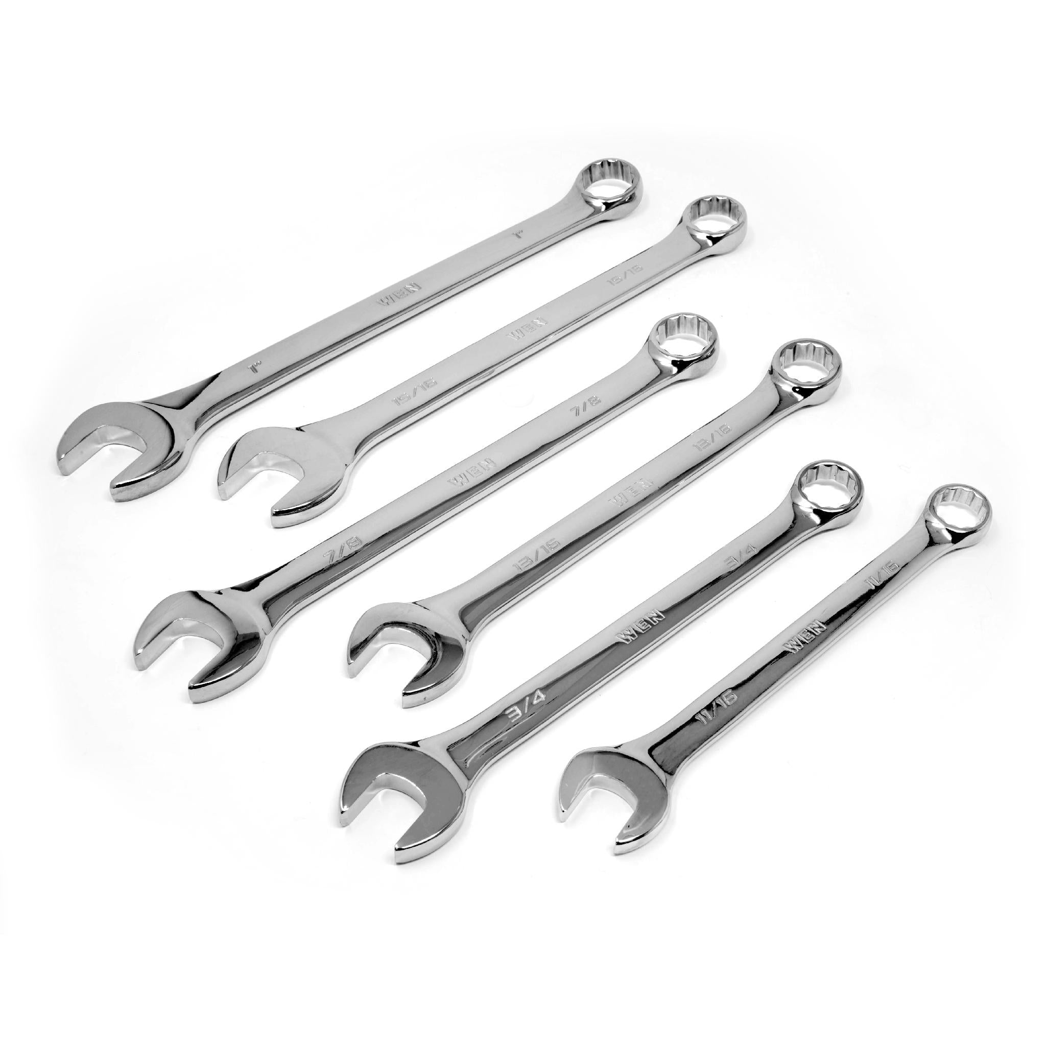 WEN WR130A 13-Piece Professional Grade SAE Combination Wrench Set with Storage Rack - Perfect for Automotive Repair, Machinery Maintenance & DIY Projects