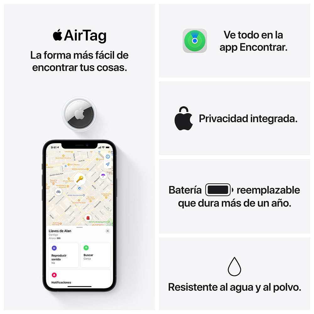 Apple AirTag MX532AM - 4 Pack, Bluetooth Tracker for Keys, Wallet & Luggage | Find Lost Items with iPhone | Perfect for Travel, Gym & Everyday Use