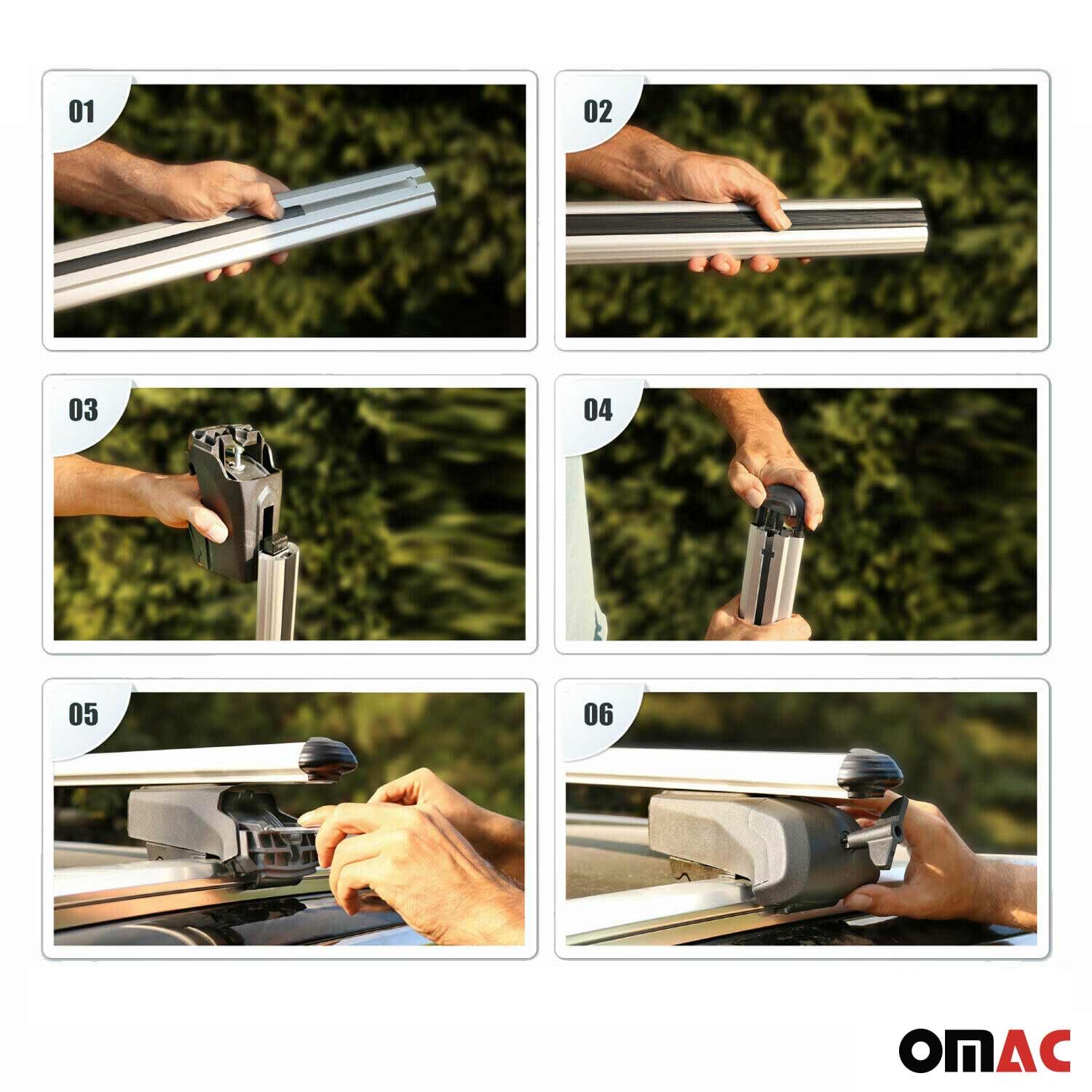 OMAC Lockable Roof Rack Cross Bars for Mitsubishi Outlander Sport 2011-2024 | Black Anti-Theft Cargo Carrier for Kayak, Canoe, Surfboard, Ski & Snowboard | Perfect for Travel, Camping & Outdoor Adventures