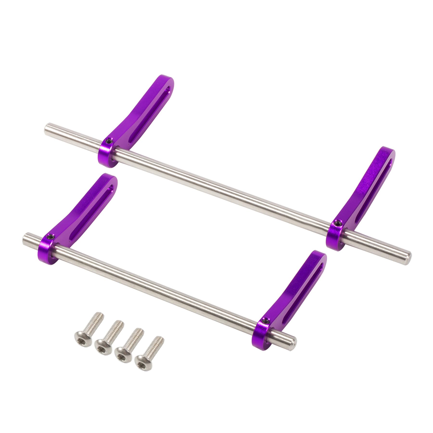 AMK Adjustable 1/10 Scale Metal Bumper Set for RC Crawler - Front & Rear Bumper Upgrade Compatible with Axial SCX10, Element Enduro Gen7/Gen8, TRX4/TRX6 - Durable Off-Road Accessories for Trail Crawling & Rock Racing (Purple)