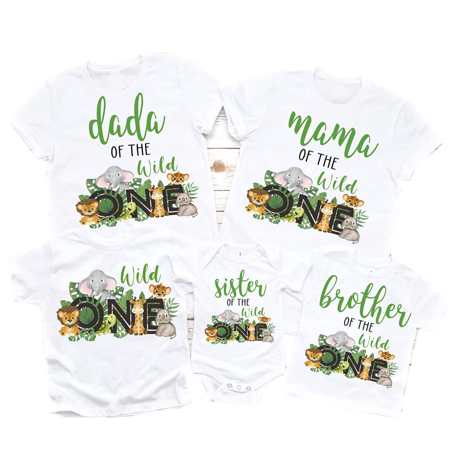 Personalized Wild One Safari Birthday Shirts for 1st Birthday - Family Matching Outfits Set for Jungle Theme Parties & Photoshoots