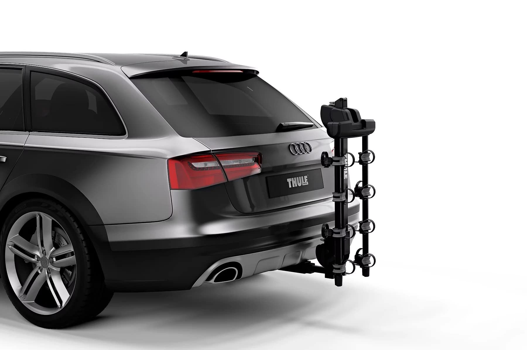 Thule Camber 4 Hitch Bike Rack - 4-Bike Platform Carrier for Cars, SUVs & Trucks | Heavy Duty Black Bike Rack for Mountain, Road & Electric Bikes | Perfect for Road Trips, Camping & Outdoor Adventures