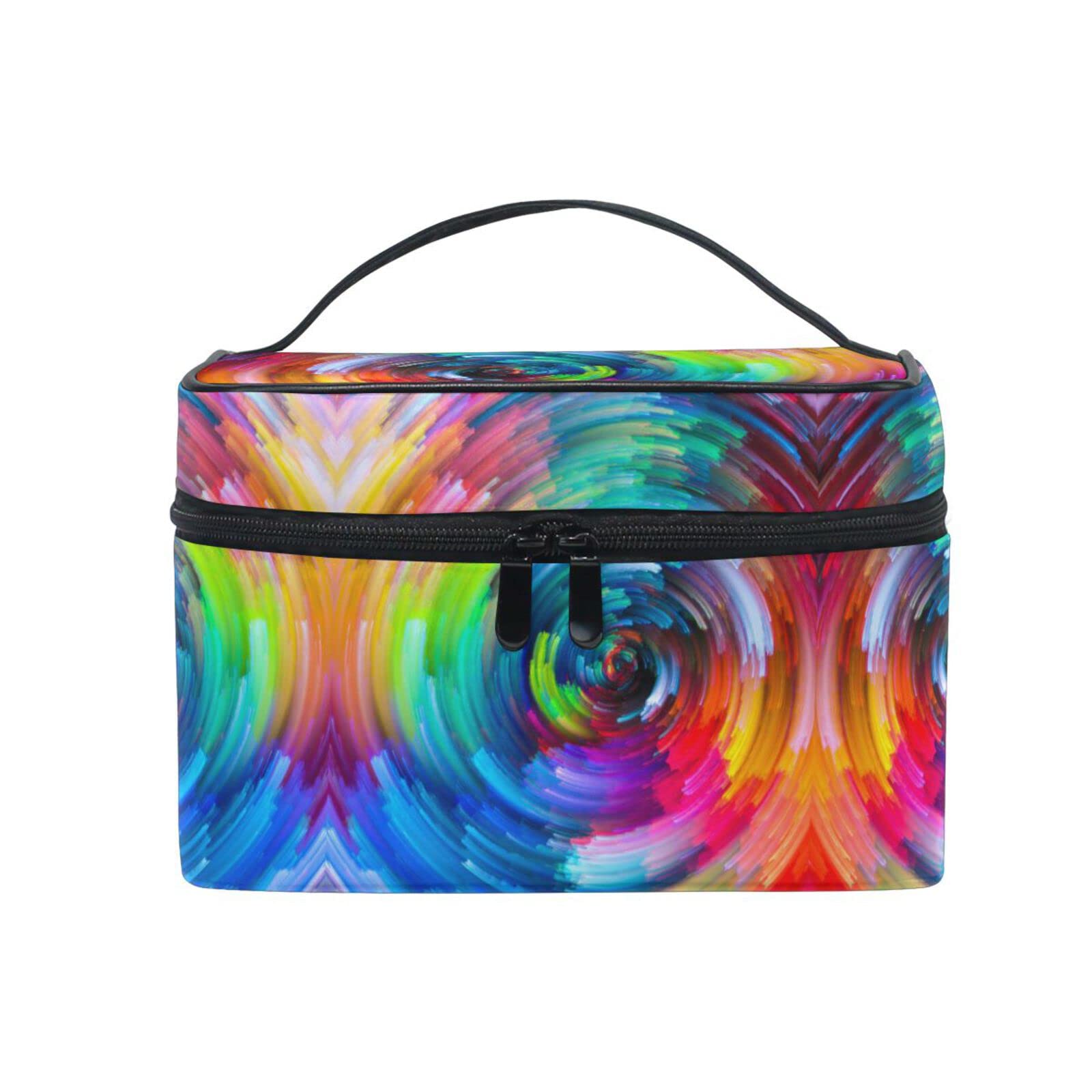 Rainbow Watercolor Cloud Marble Cosmetic Bag - Zippered Makeup Organizer Pouch for Women & Girls | Travel Toiletry Case, Perfect for Daily Use & Gift Giving