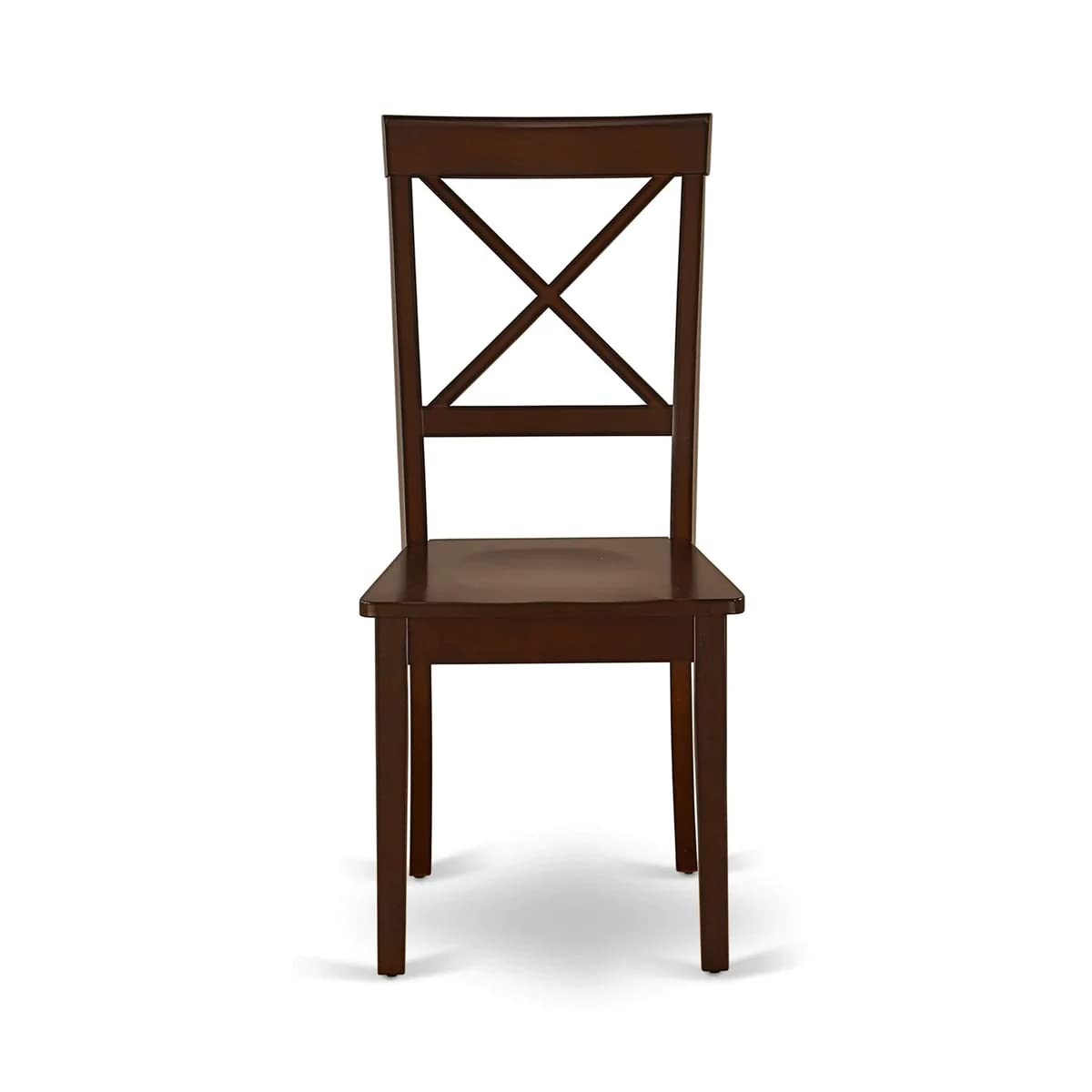 East West Furniture DMBO3-MAH-W 3-Piece Modern Mahogany Dining Set with Round Drop-Leaf Table & 2 Chairs, 42x42 Inch - Perfect for Small Spaces, Breakfast Nooks & Cozy Apartments