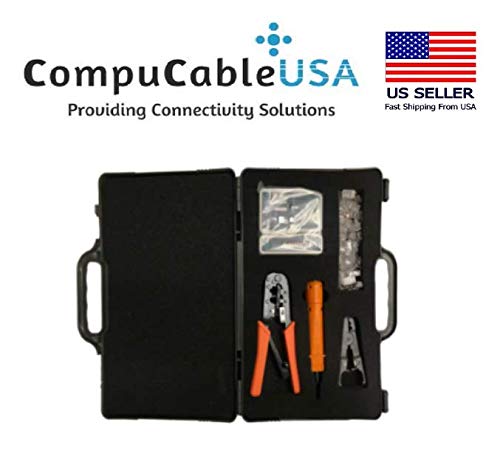 Professional Cat5e Network Tool Kit - Ethernet Cable Tester, Crimper & Stripper for Home & Office Networking Setup