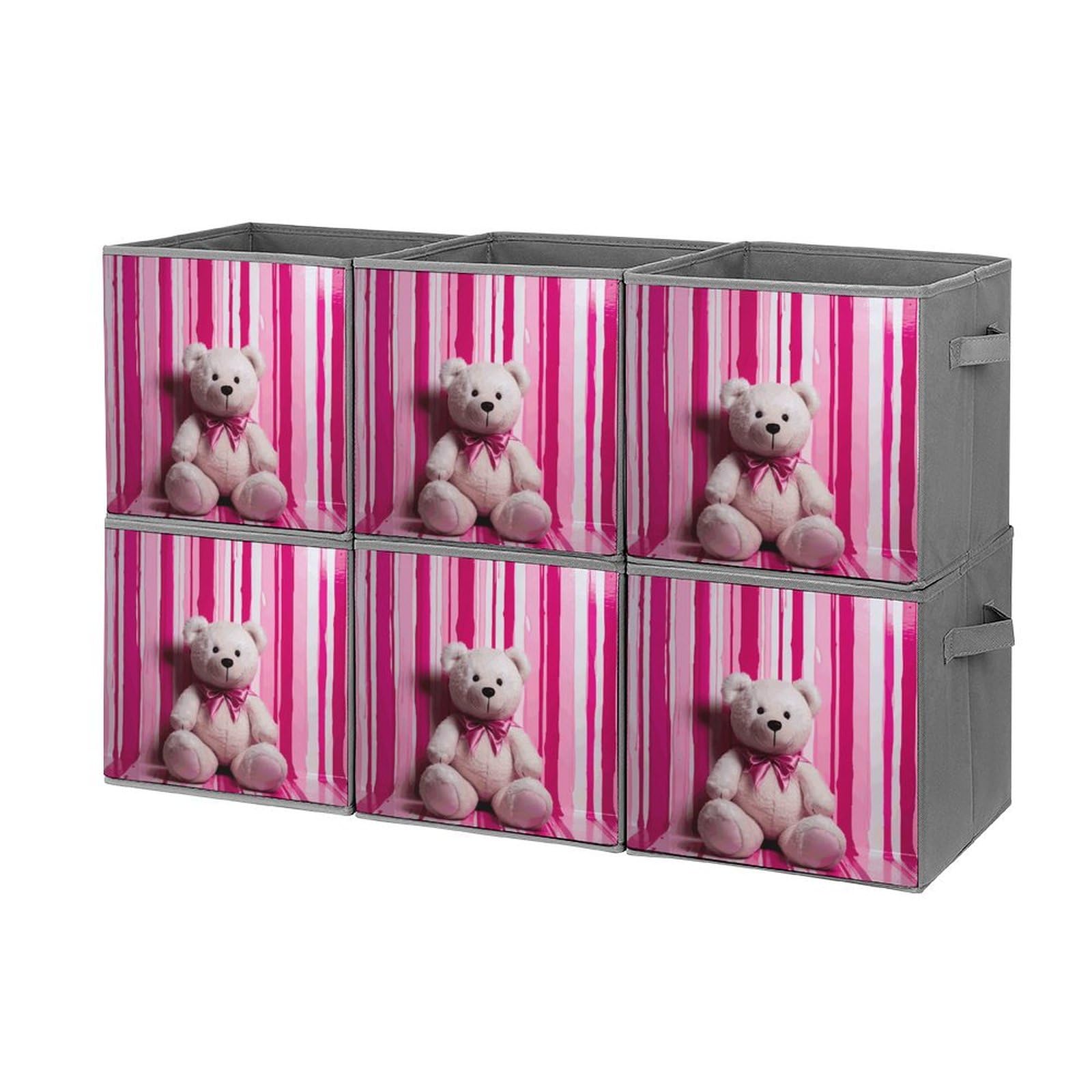 Collapsible Waterproof Storage Cube Bins with Handles - 6 Pack Organizer Baskets for Toys, Clothes & Home Organization | Perfect for Bedroom, Closet, Office & Nursery Storage Solutions