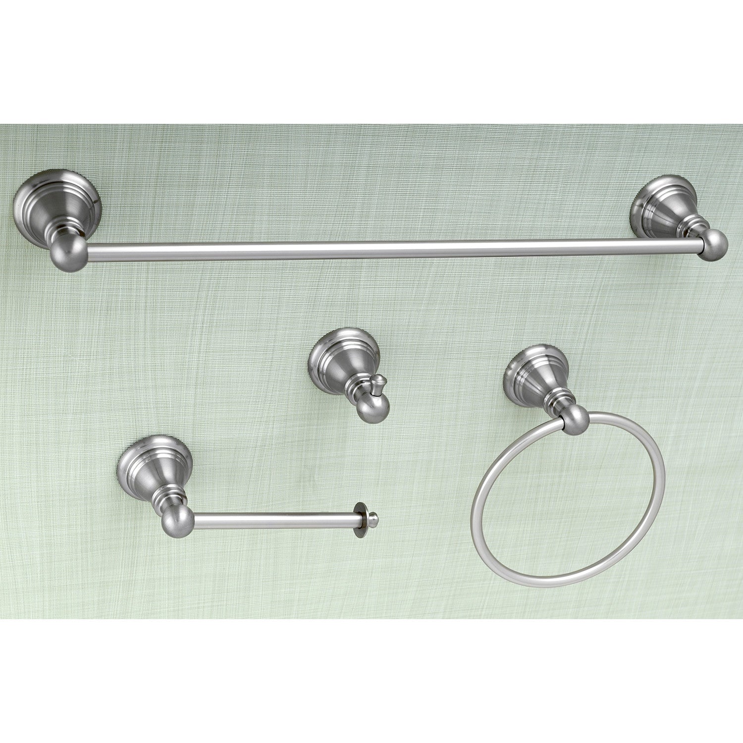 American Classic BAHK192478SN 4-Piece 18-Inch Towel Bar Set - Brushed Nickel Bathroom Accessories for Modern Homes - Perfect for Bathrooms, Spas, and Guest Rooms