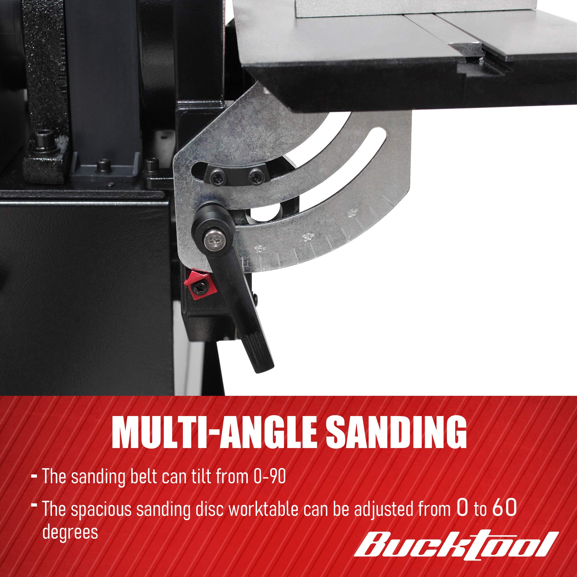 BUCKTOOL BD61000 1.5HP Heavy Duty Bench Belt & Disc Sander - 6